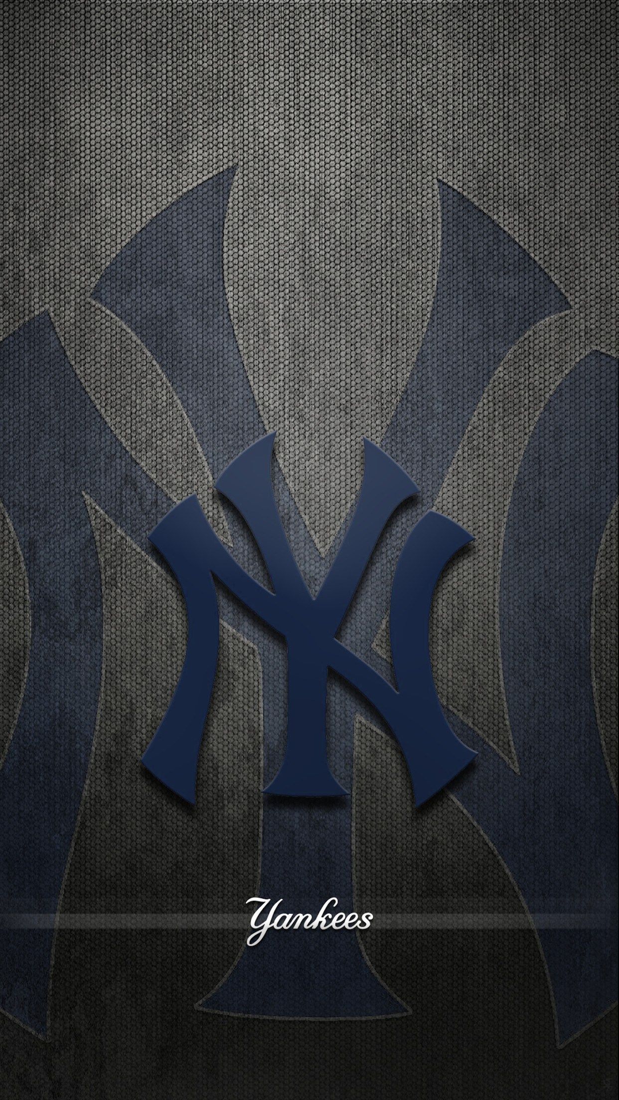 Logo New York Yankees blu, baseball, 1242x2208 Verticale, Telefono