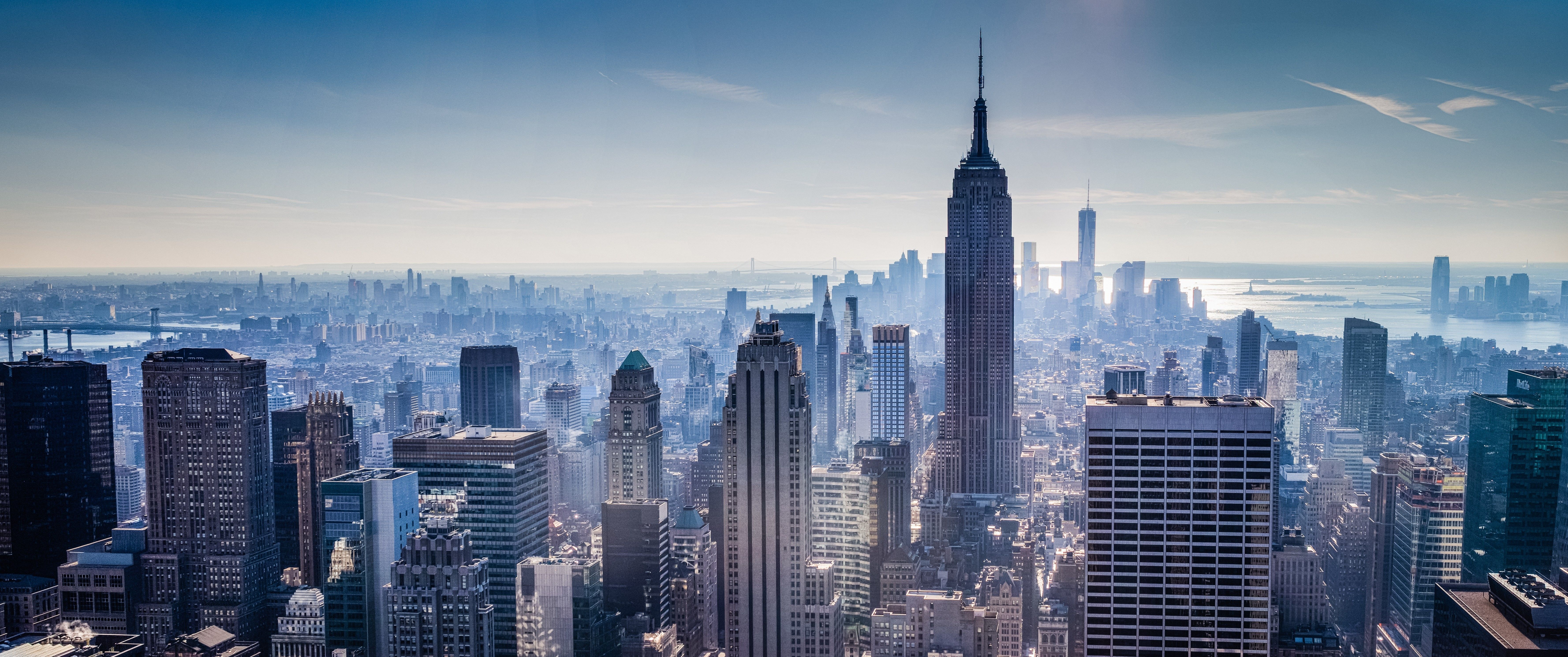 Skyline New York con Empire State, 7112x2978 Ultrawide, Dual Monitor
