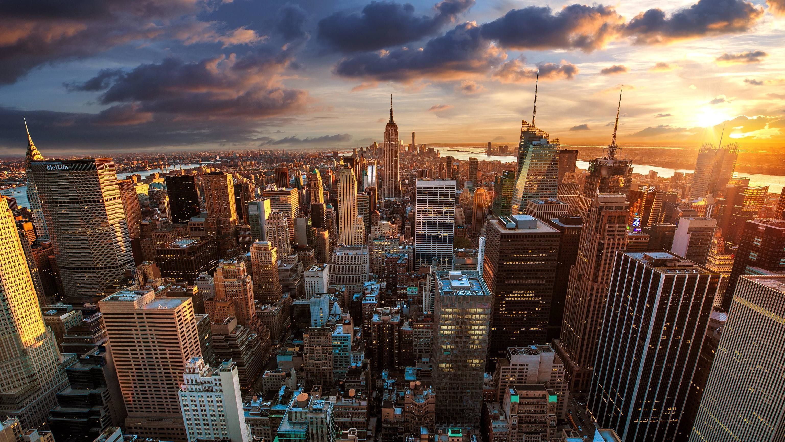Skyline di New York al tramonto, 3072x1728 WQXGA, Laptop