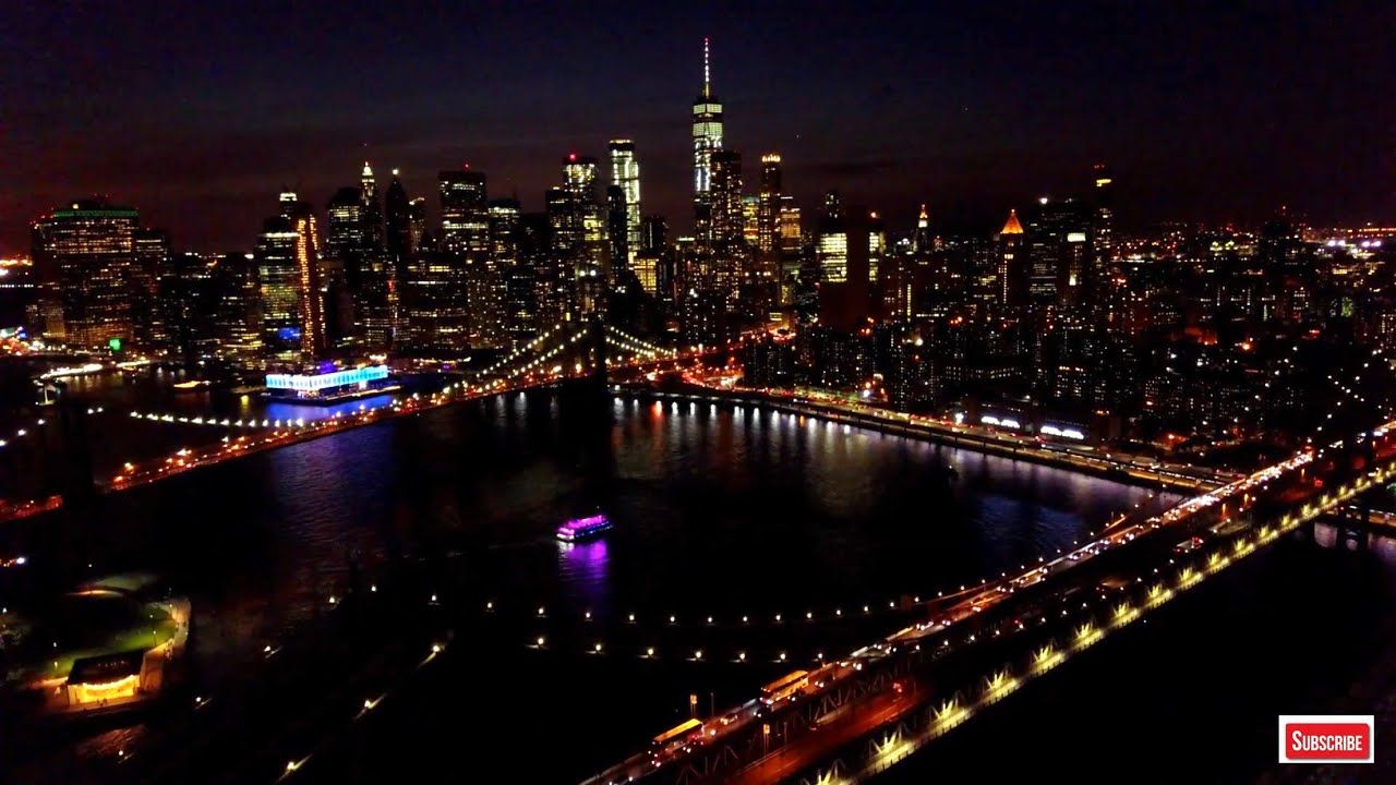 Skyline di New York di notte, 1280x720 HD, Desktop