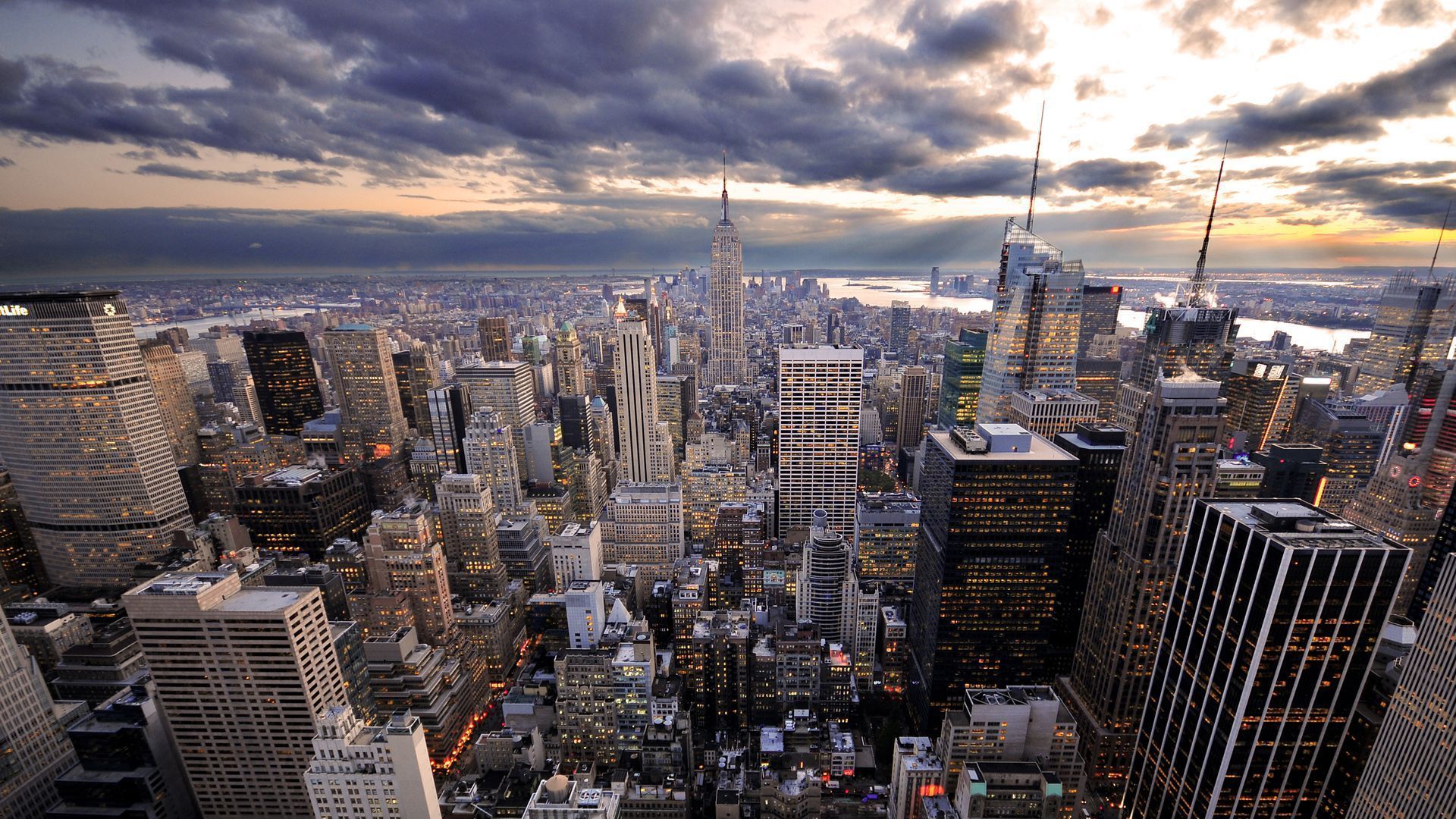 Skyline di New York dall'alto, 1920x1080 Full HD 1080p, PC Desktop