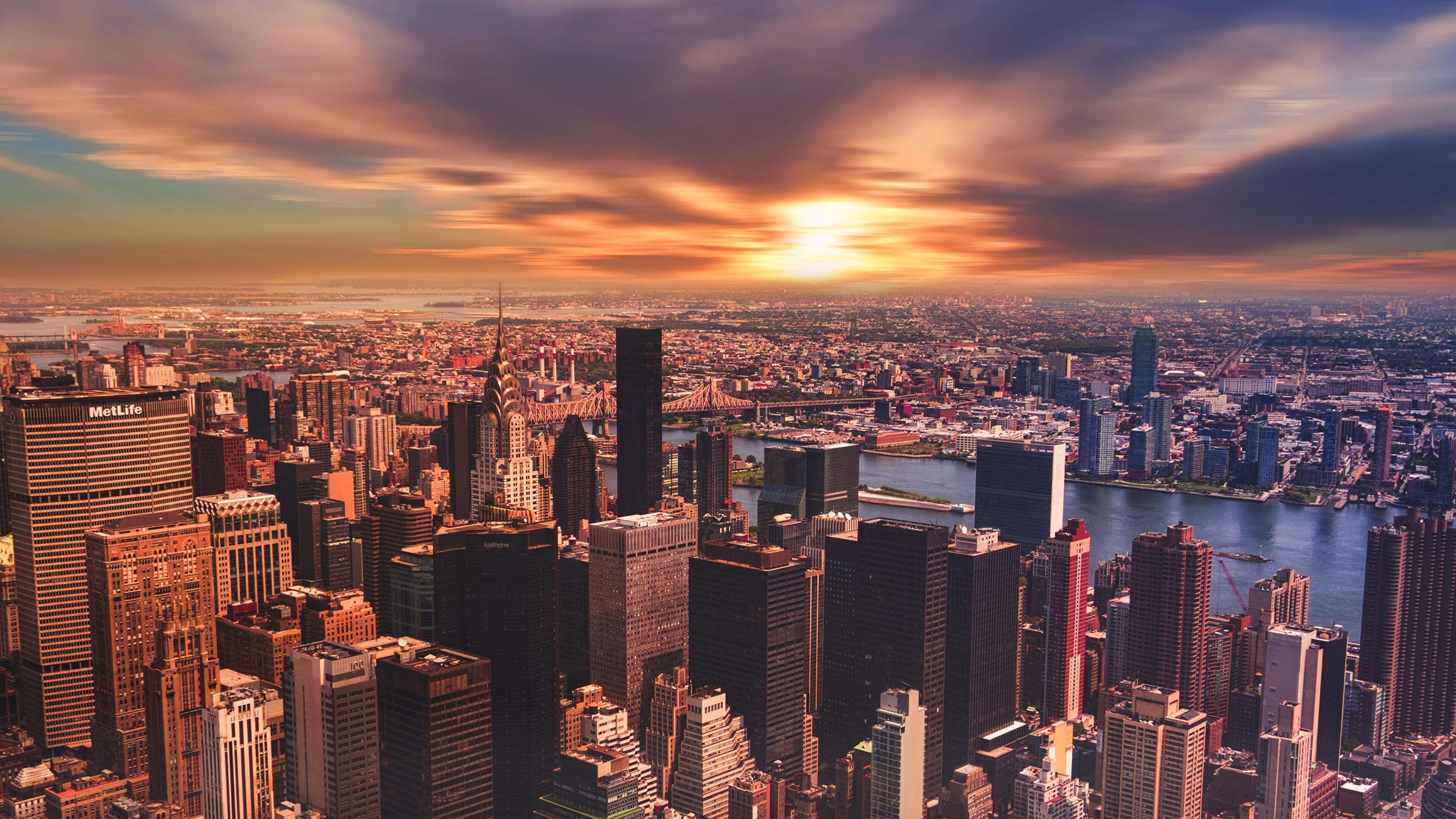 Skyline New York al tramonto, 3840x2160 4K Ultra HD, Monitor 4K