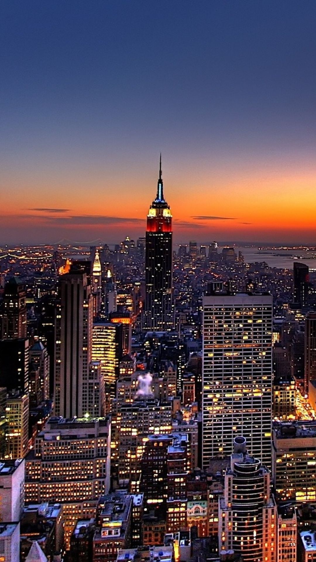Skyline New York al tramonto, 1080x1920 Verticale, Telefono