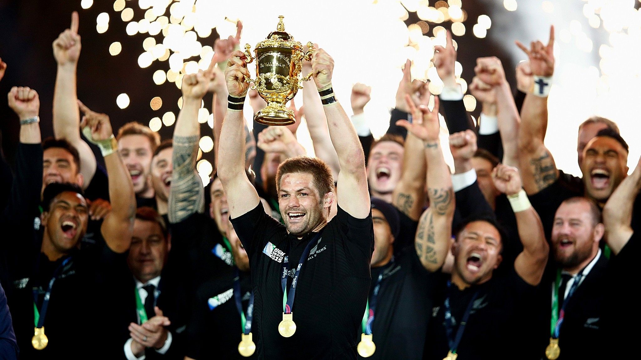 All Blacks haka con trofeo, 1024x768 HD, Desktop