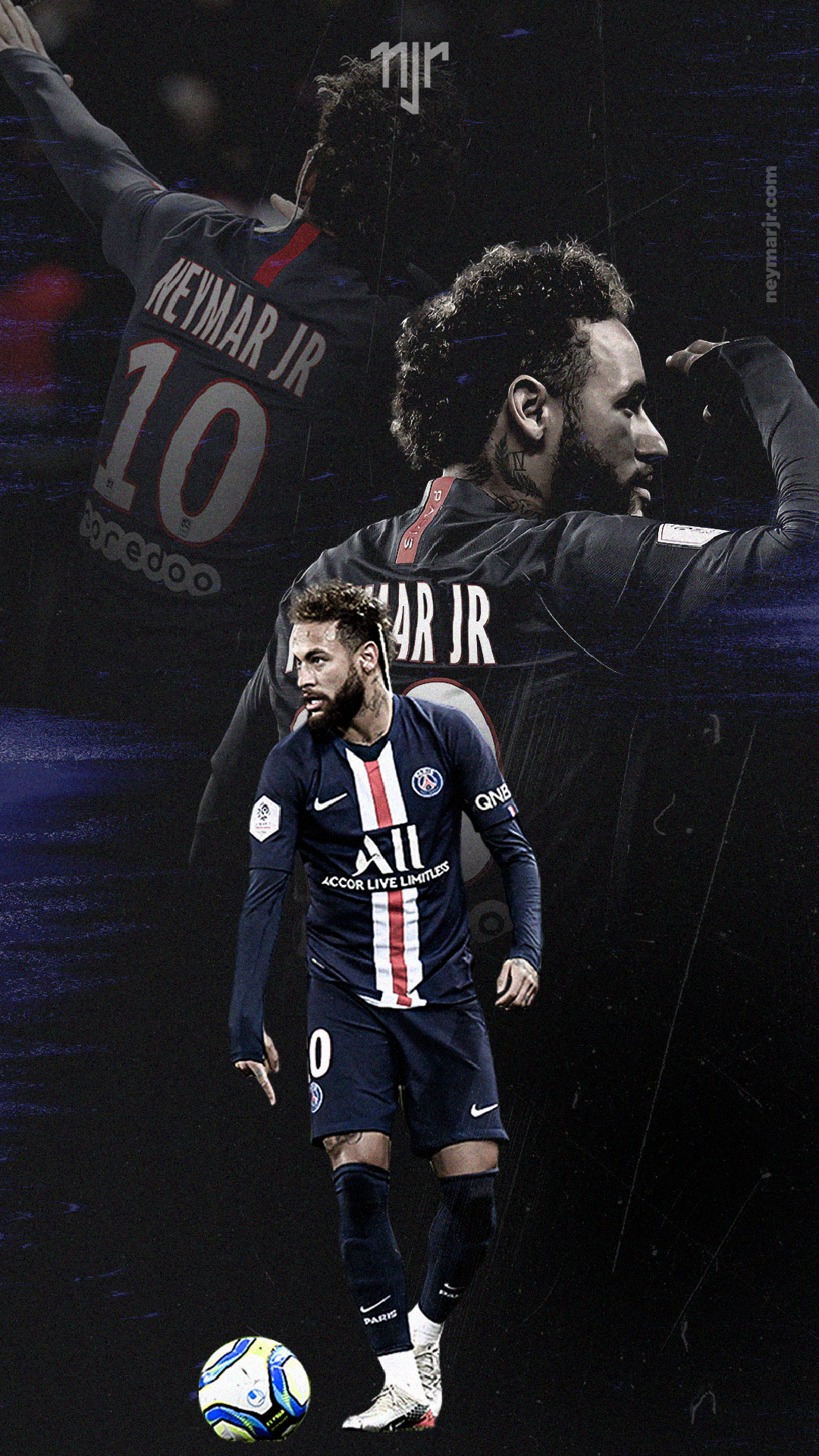Neymar Jr calciatore PSG, 1080x1920 Verticale, Telefono