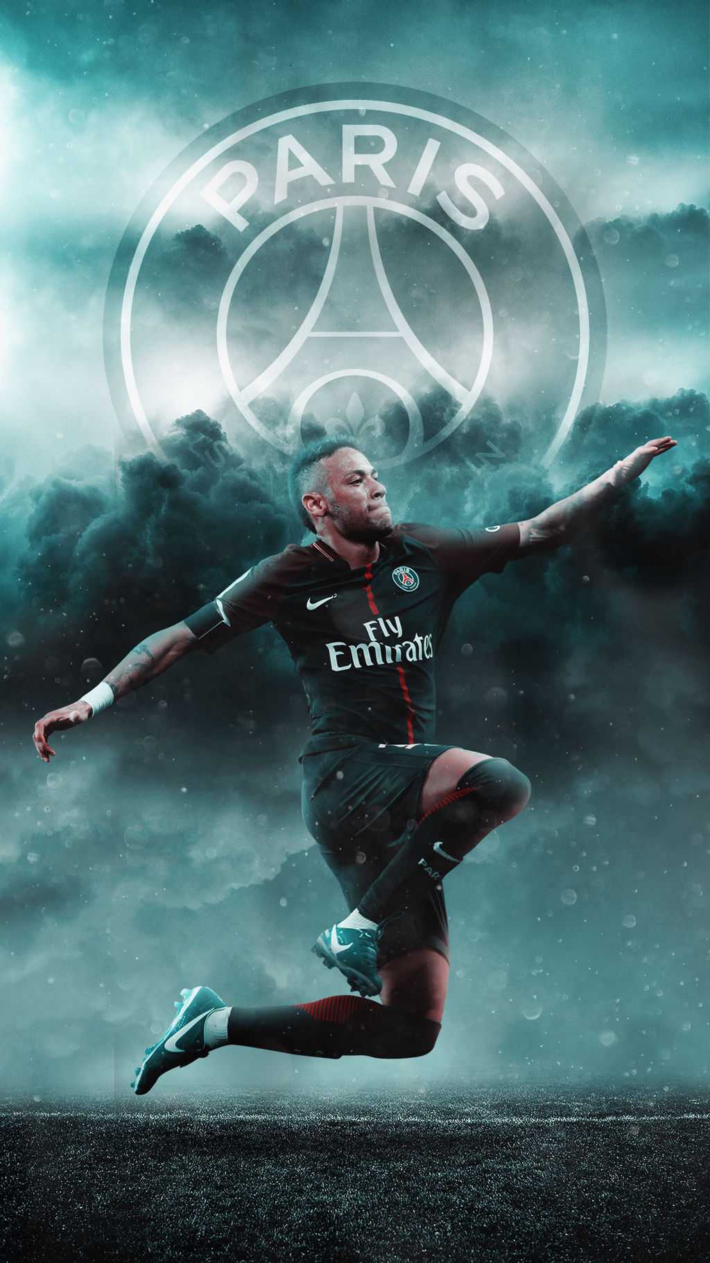 Neymar PSG calciatore salto, 1024x1821 Full HD Verticale, iPhone