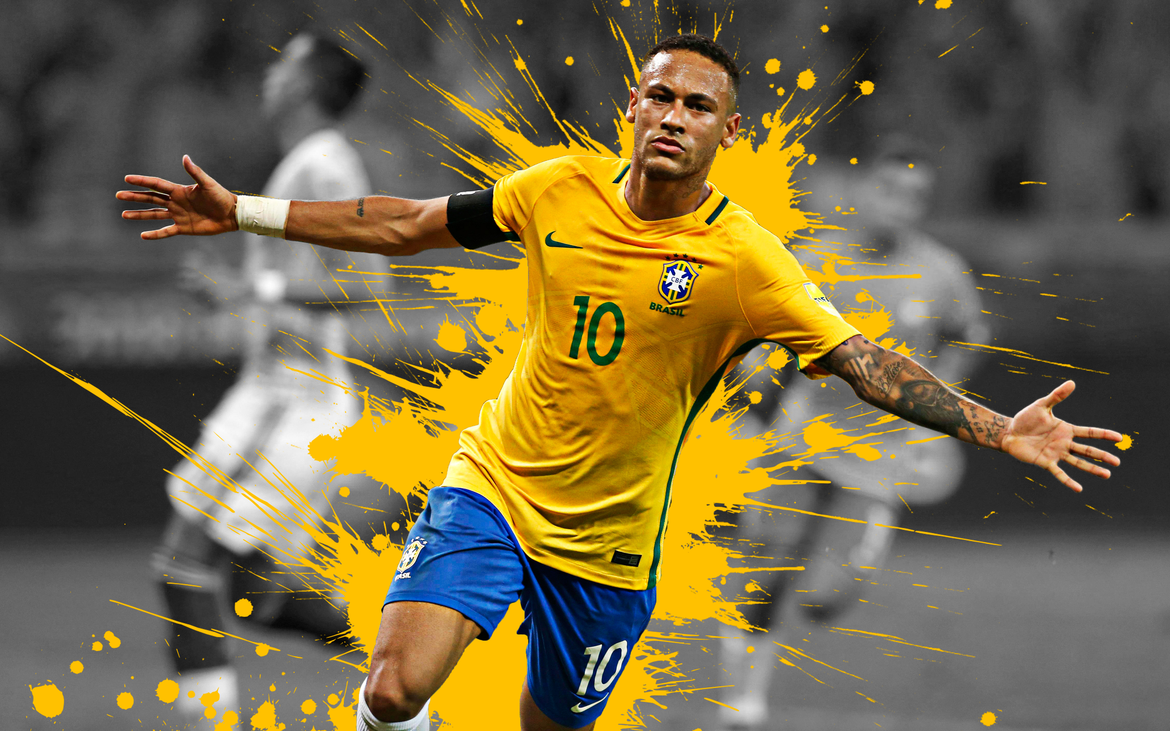 Neymar Jr Brasile calcio, 3840x2400 UHD, PC 4K