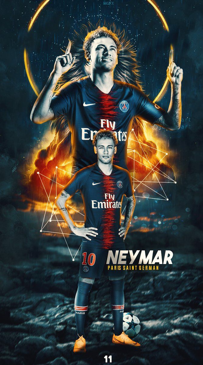 Neymar PSG collage artistico, 668x1200 Verticale, Mobile