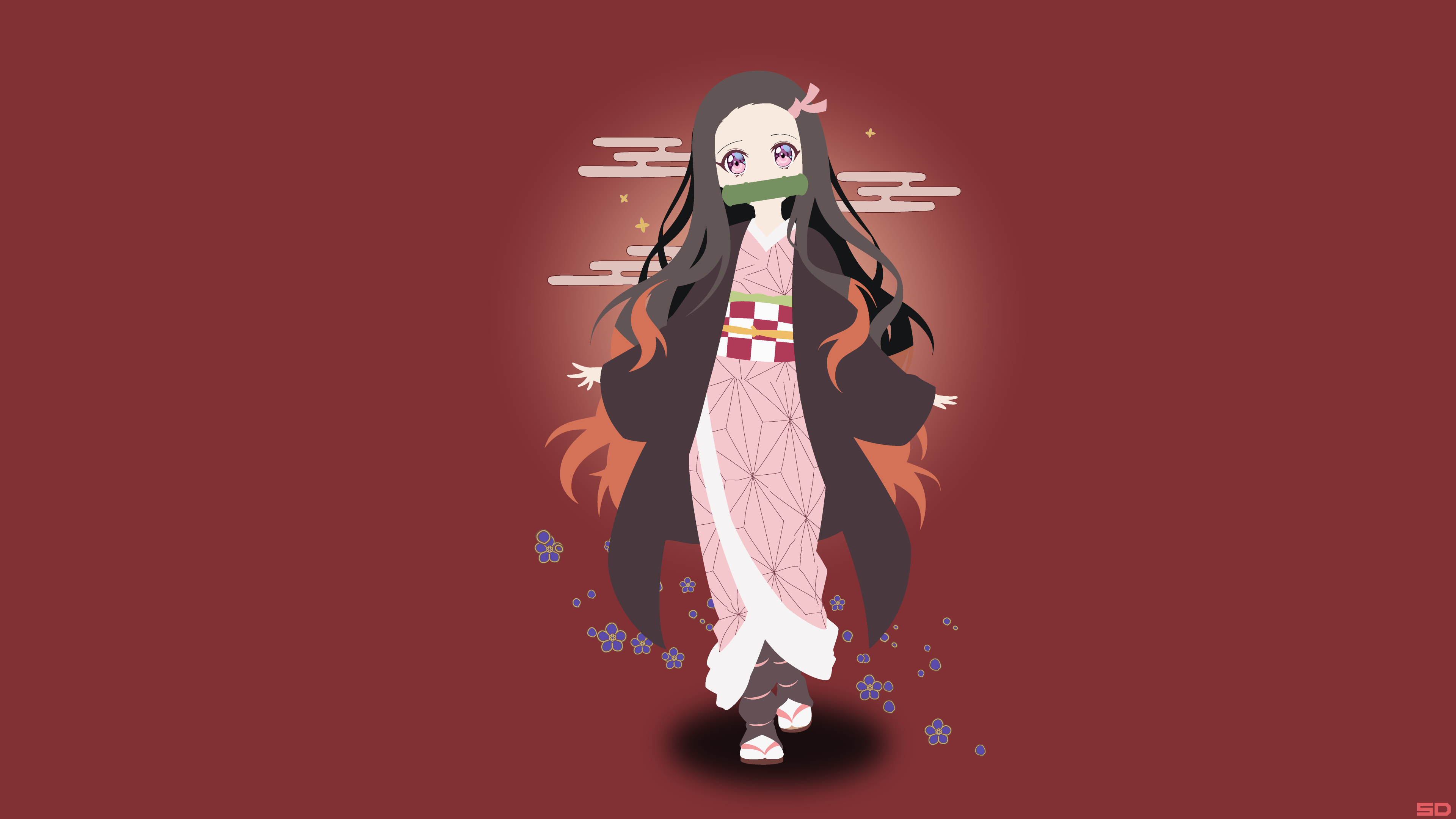 Nezuko Demon Slayer minimalista, 3840x2160 Ultra HD, 4K TV
