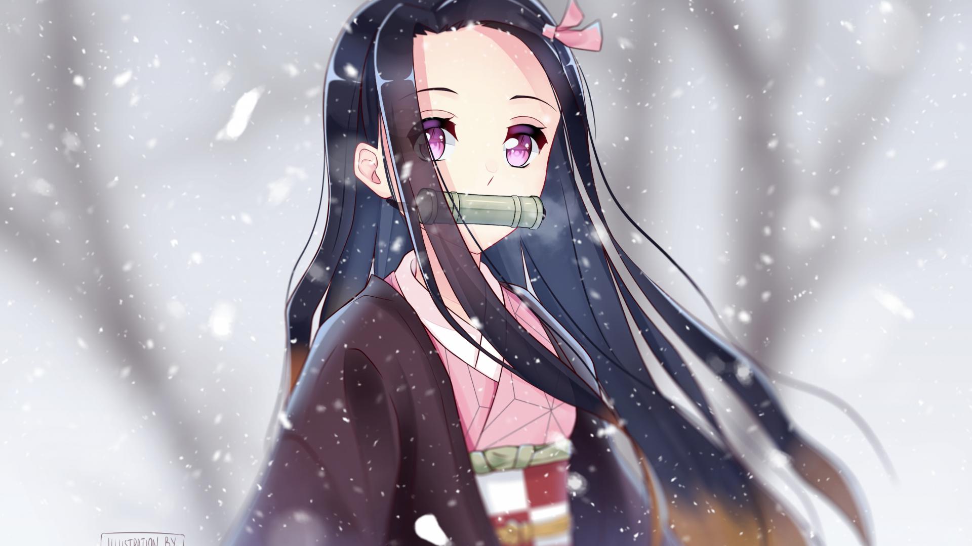 Nezuko Demon Slayer neve, 1920x1080 Full HD 1080p, PC