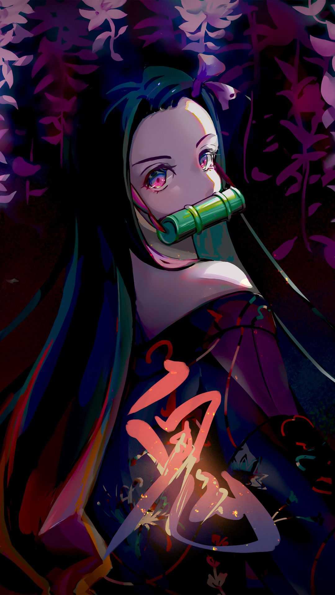 Nezuko Demon Slayer anime, 1080x1920 Verticale, Telefono