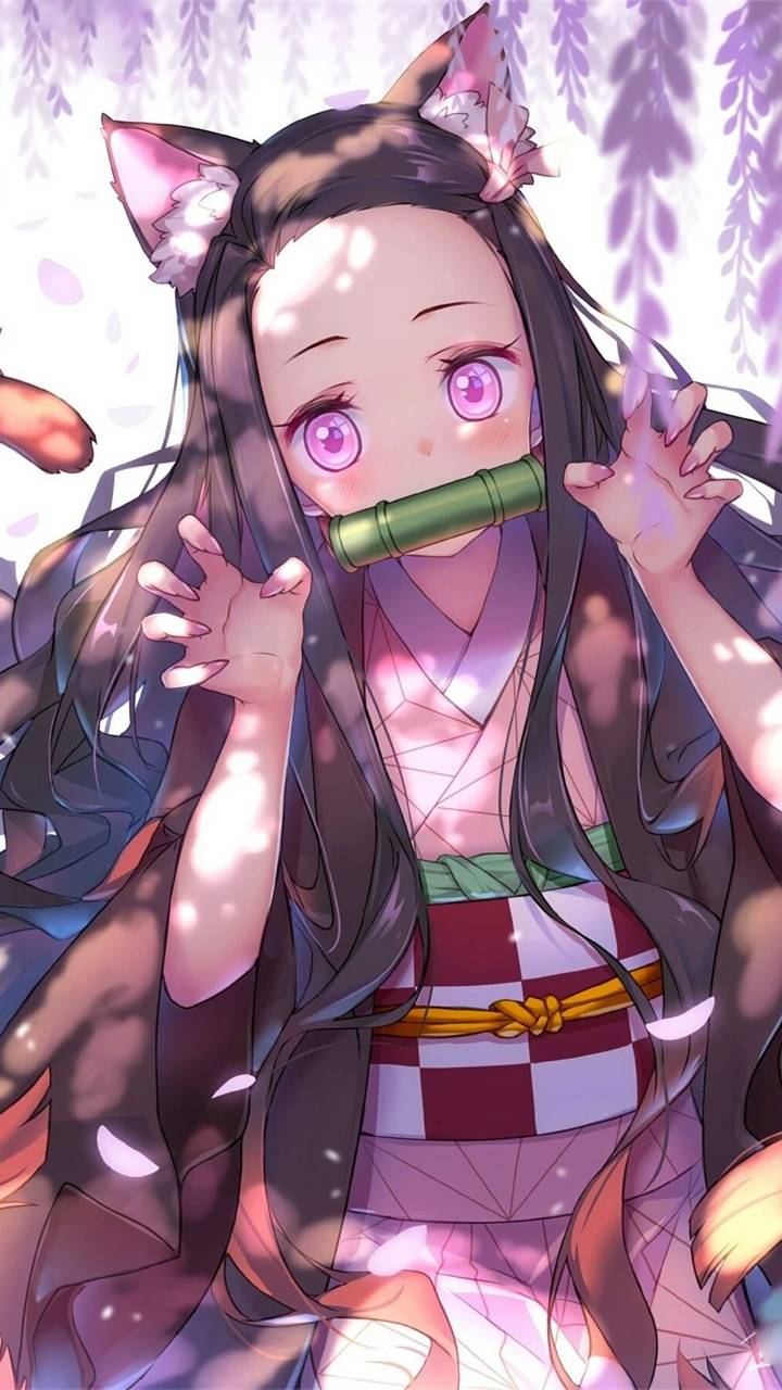Nezuko Demon Slayer anime, 720x1280 Full HD Verticale, Smartphone