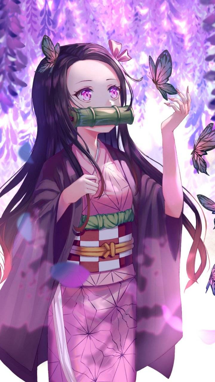 Nezuko Demon Slayer anime, 720x1280 Verticale, POCO