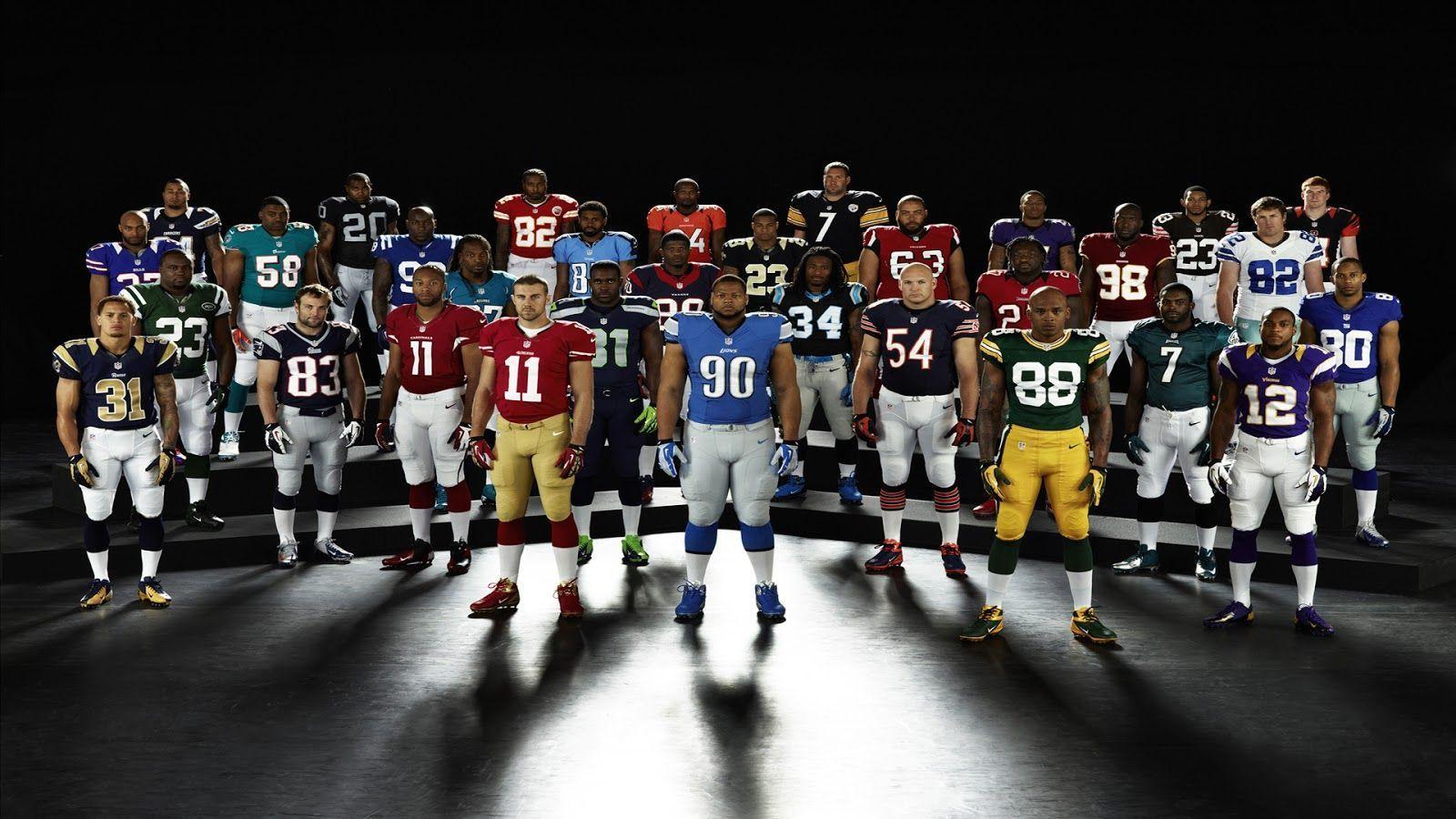 Giocatori NFL divise squadre, 1600x900 HD, Laptop
