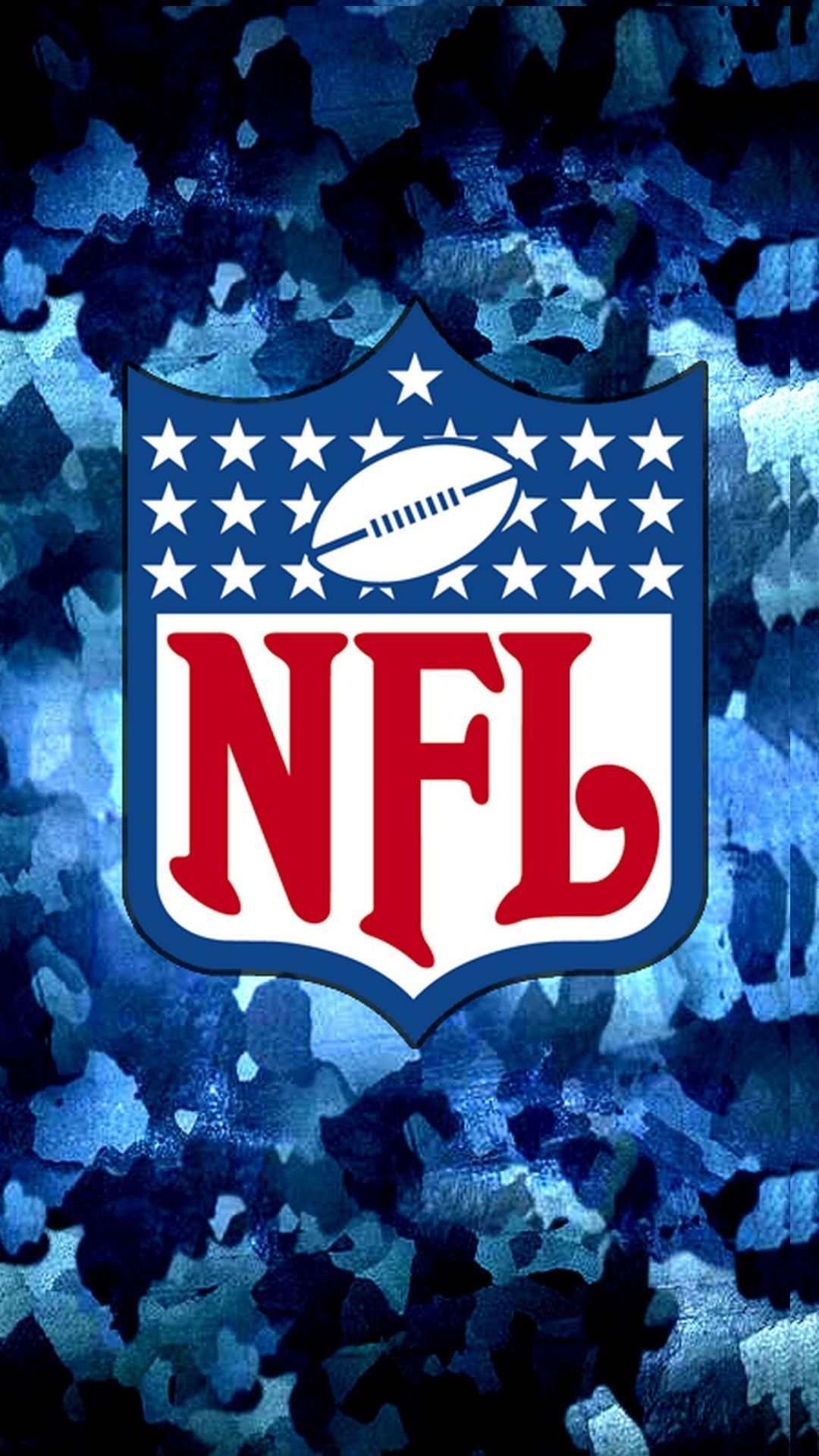 Logo NFL su camouflage blu, 1080x1920 Full HD Verticale, iPhone