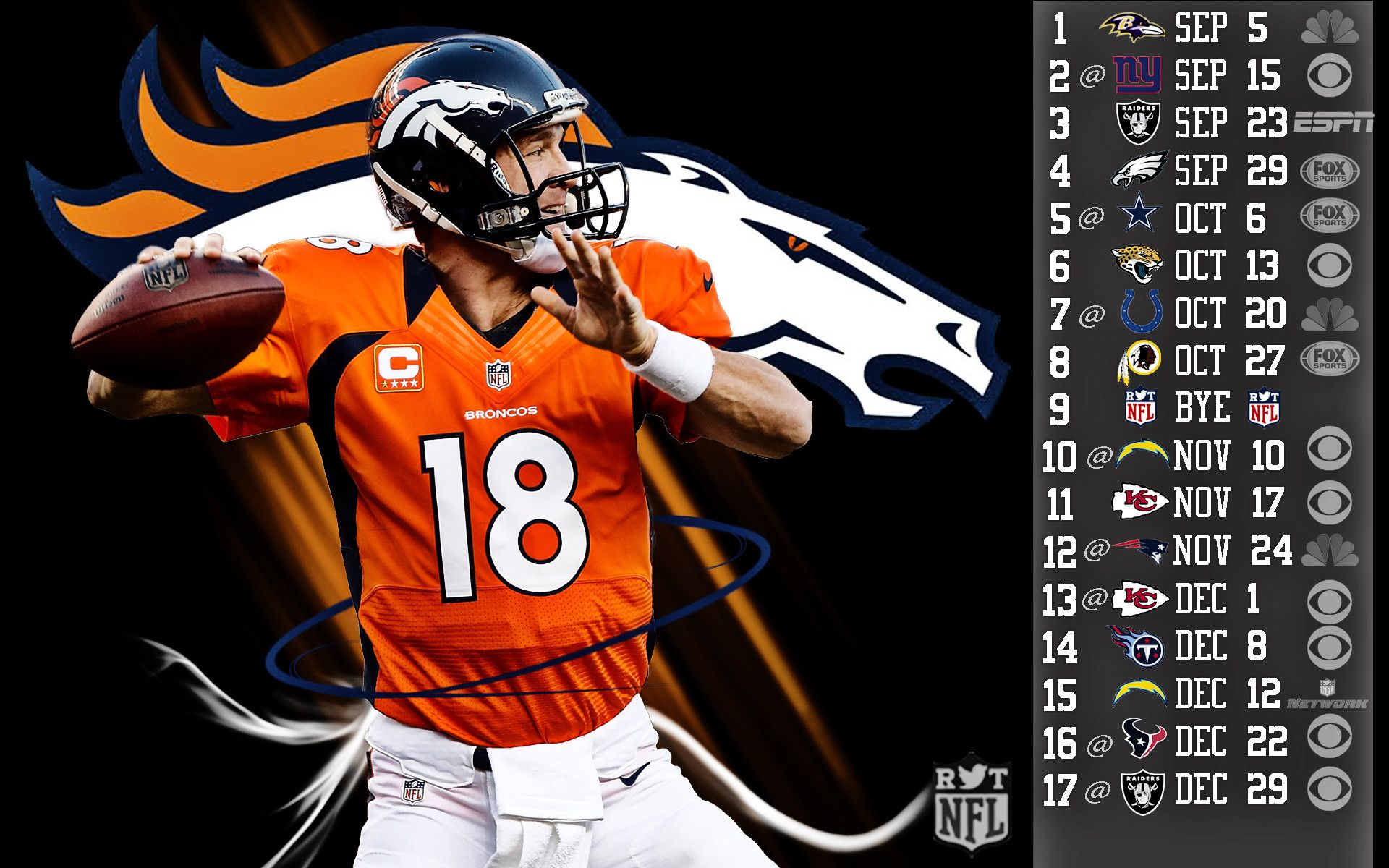 Giocatore Broncos calendario NFL, 1920x1200 Full HD+, iMac