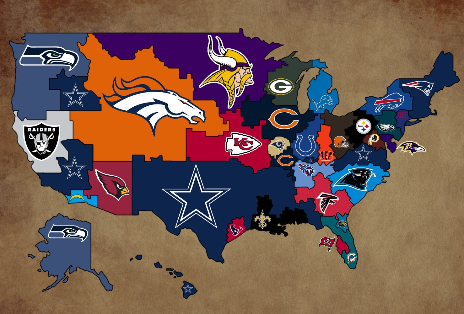 Mappa USA loghi squadre NFL, 1478x1001 HD, Desktop