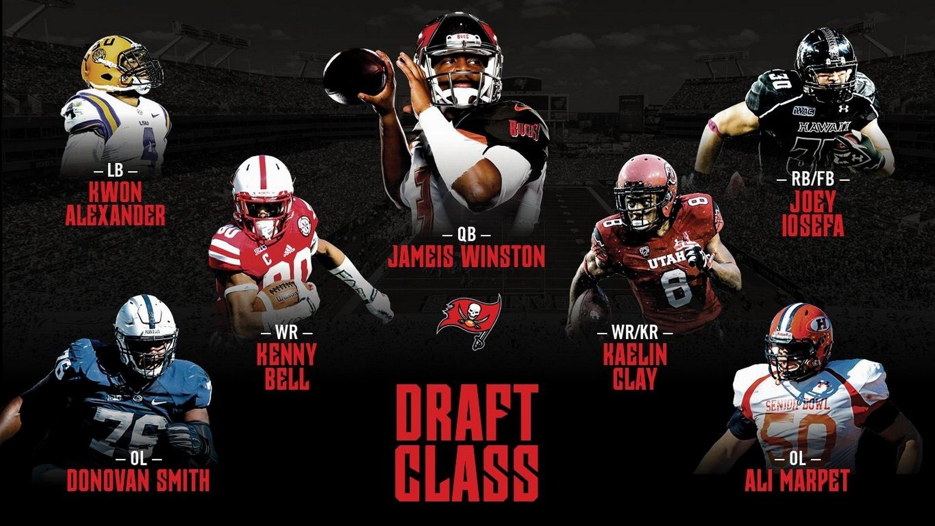 Collage giocatori NFL Draft Class, 1920x1080 Full HD 1080p, Laptop