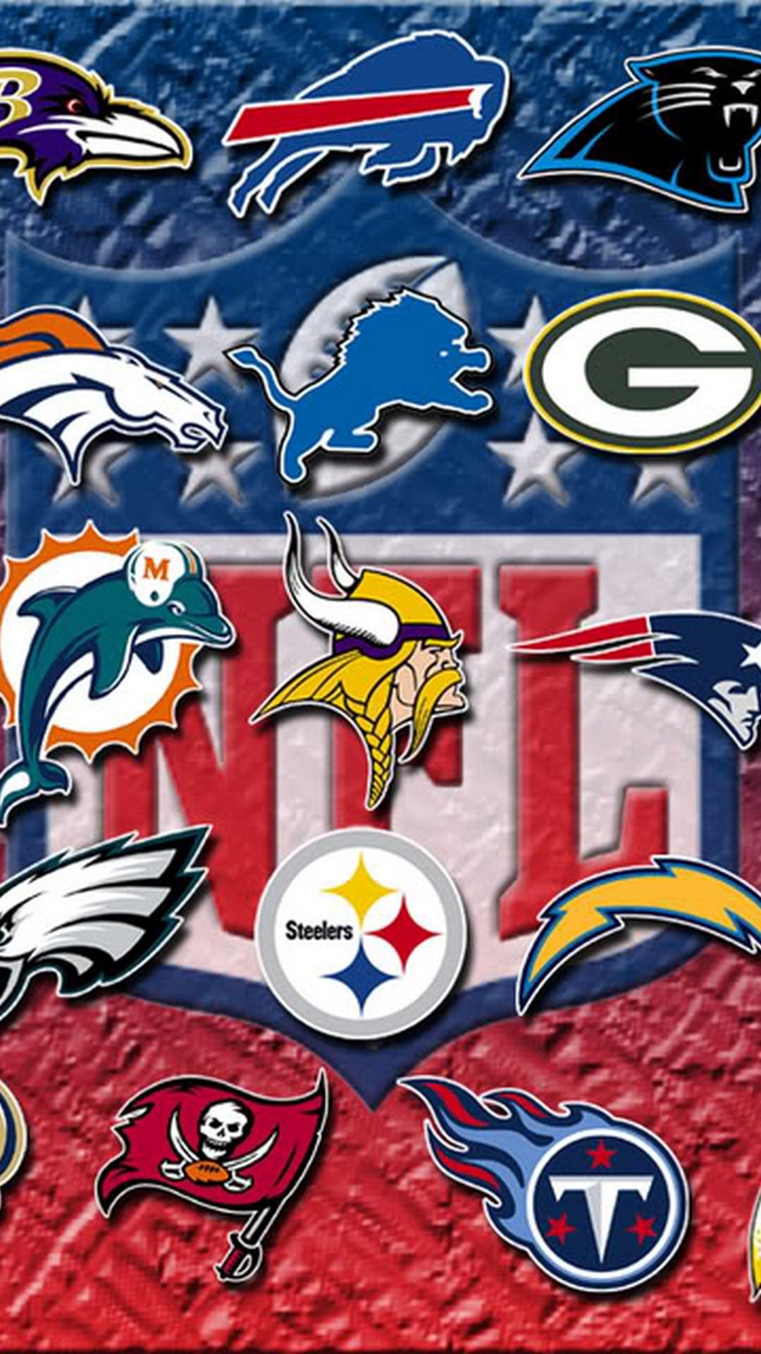 Loghi squadre NFL bandiera USA, 1080x1920 Full HD Verticale, Smartphone