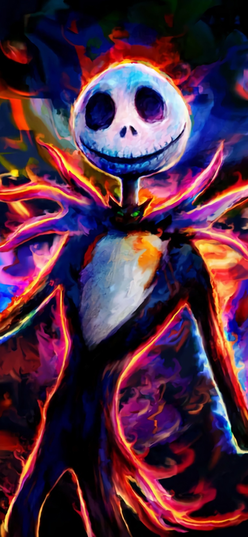 Jack Skellington astratto colorato, 828x1792 Verticale, iPhone