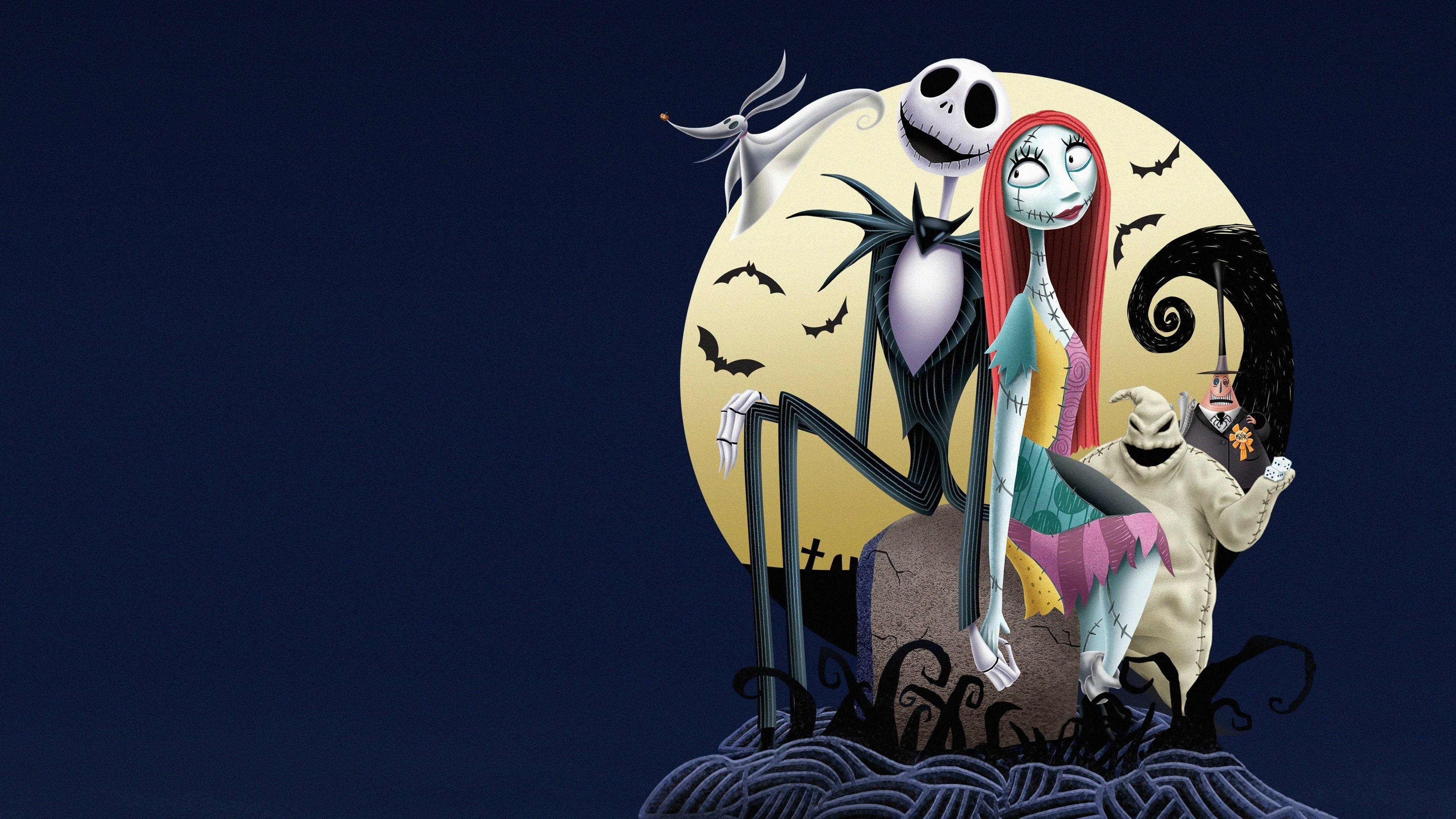 Jack Skellington e Sally, luna, 3840x2160 Ultra HD, 4K TV