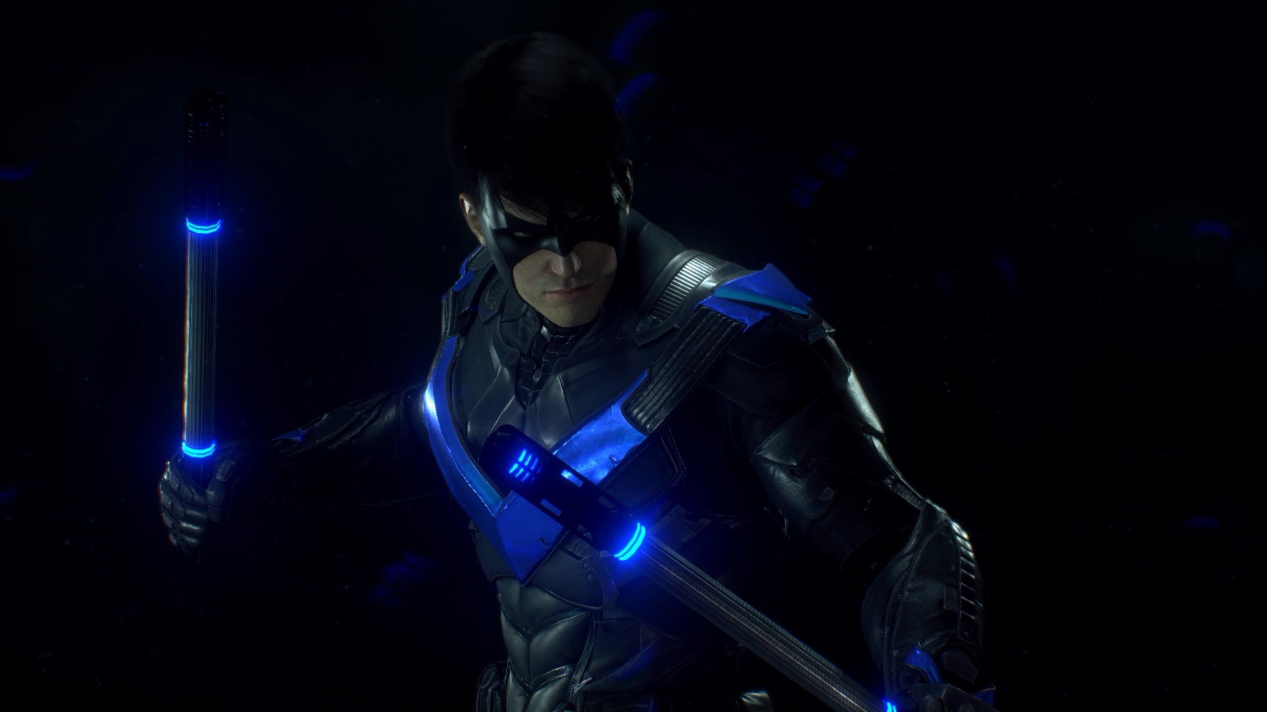 Nightwing Arkham Knight bastoni blu, 2560x1440 1440p, Desktop