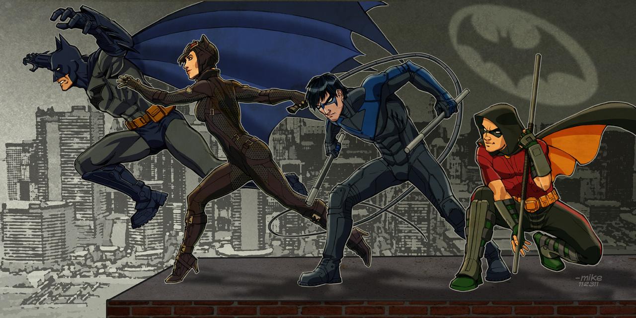 Batman Nightwing Robin Catwoman, 1280x640 720p, PC