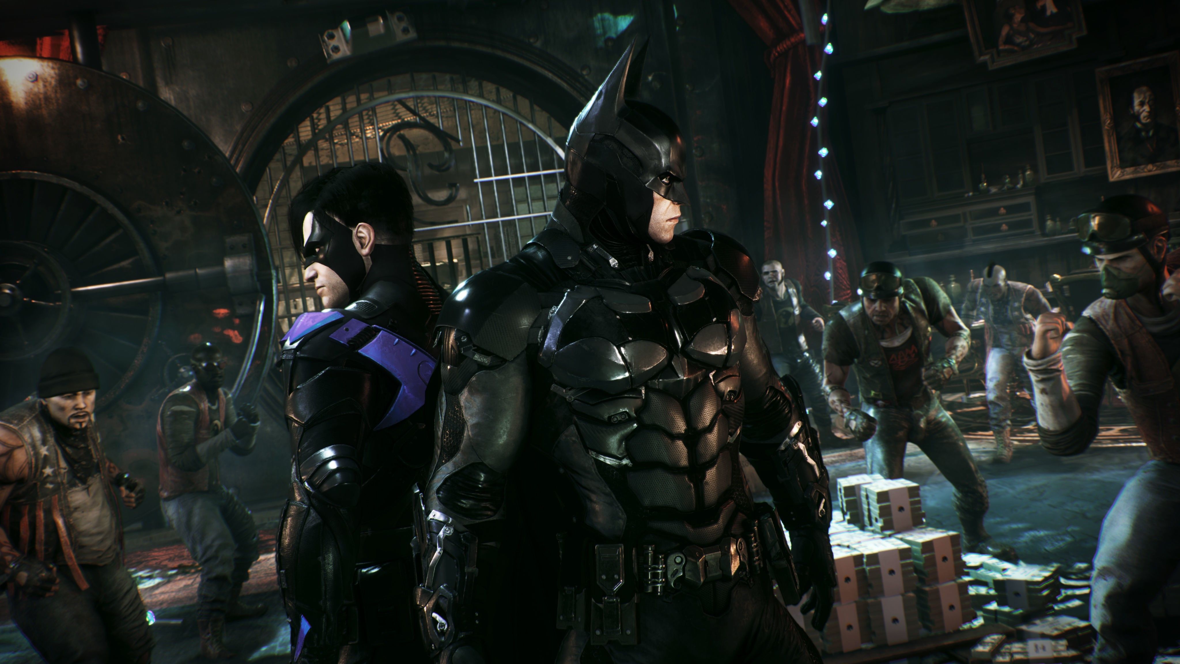 Nightwing e Batman Arkham Knight, 4096x2304 Ultra HD, 4K TV