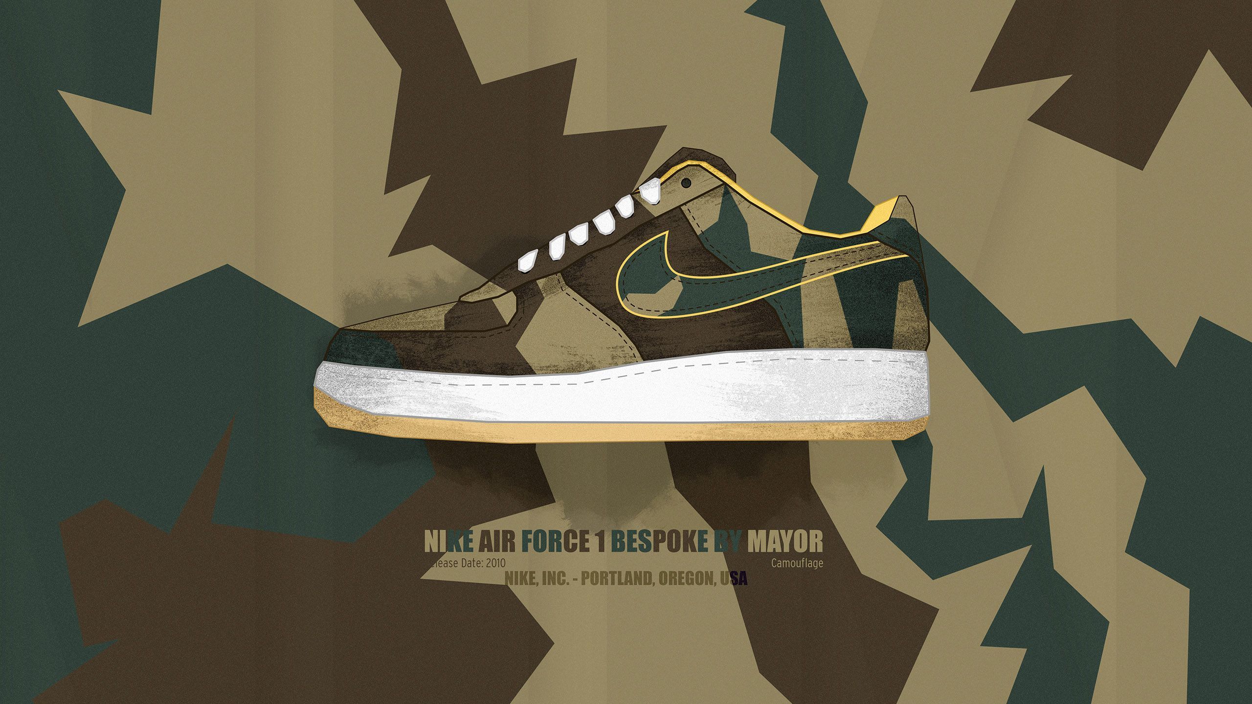 Sneaker Nike Air Force 1 mimetica, 2560x1440 2K QHD, PC