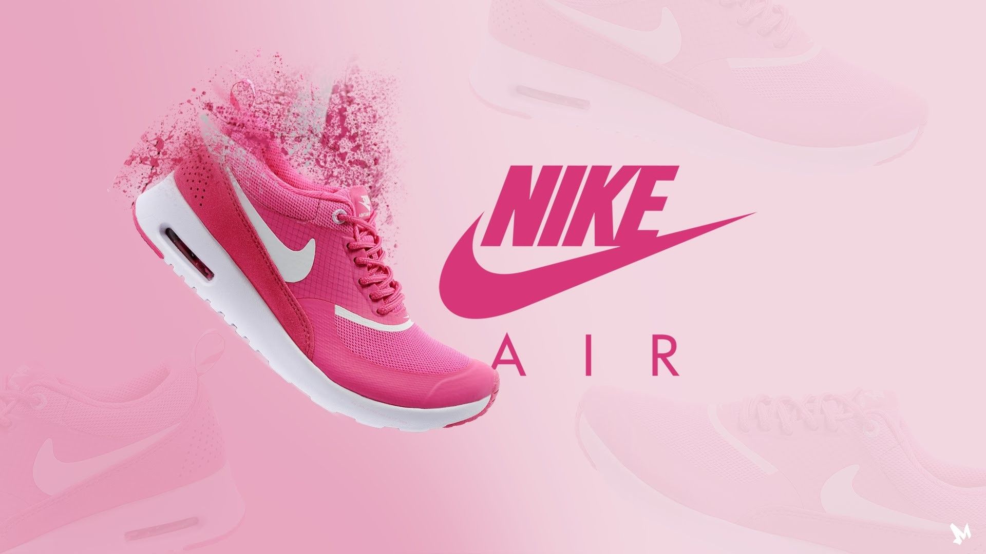 Nike Air scarpa rosa, swoosh, 1920x1080 Full HD, Laptop