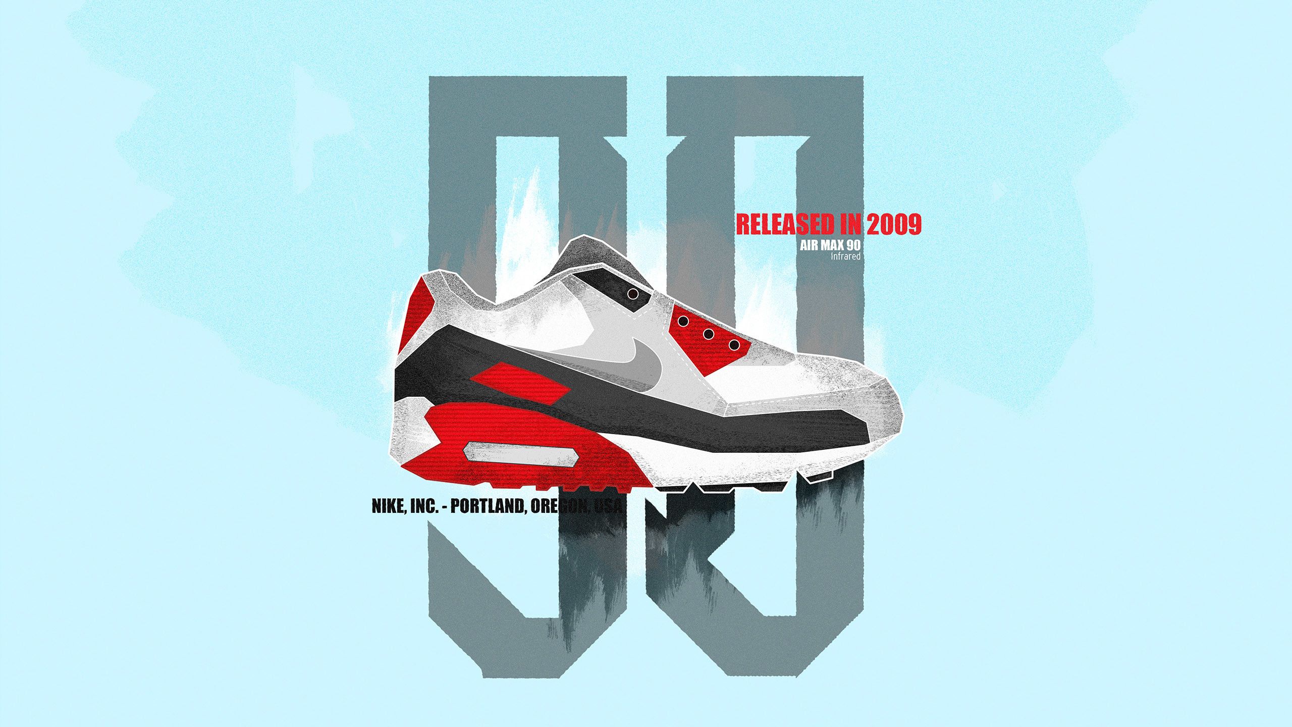 Nike Air Max sneaker illustrazione, 2560x1440 1440p, Desktop
