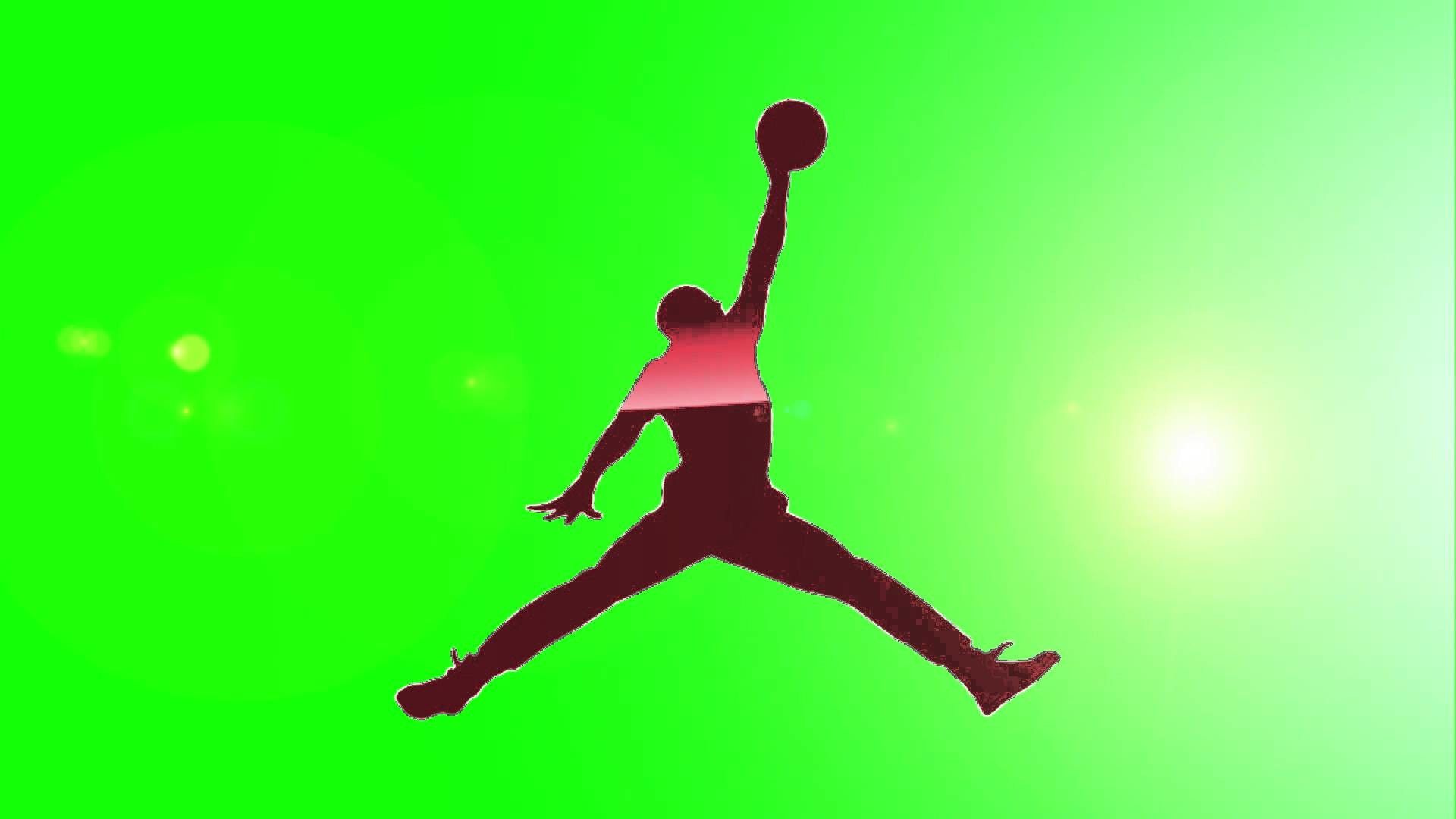 Logo Air Jordan sfondo verde, 1920x1080 Full HD 1080p, Desktop