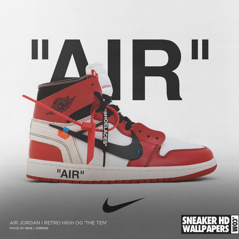 Air Jordan 1 Off-White rossa, 1000x1000 HD, PC Desktop