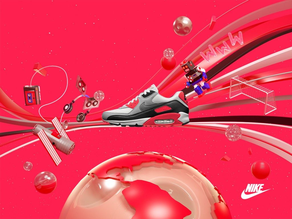 Nike Air Max 90 rossa, 1024x768 HD, Laptop