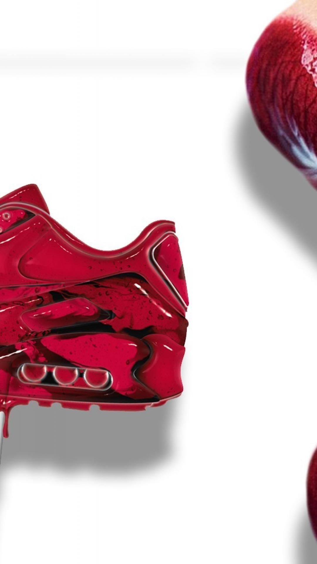 Scarpa rossa liquida Nike, 1080x1920 Verticale, Telefono
