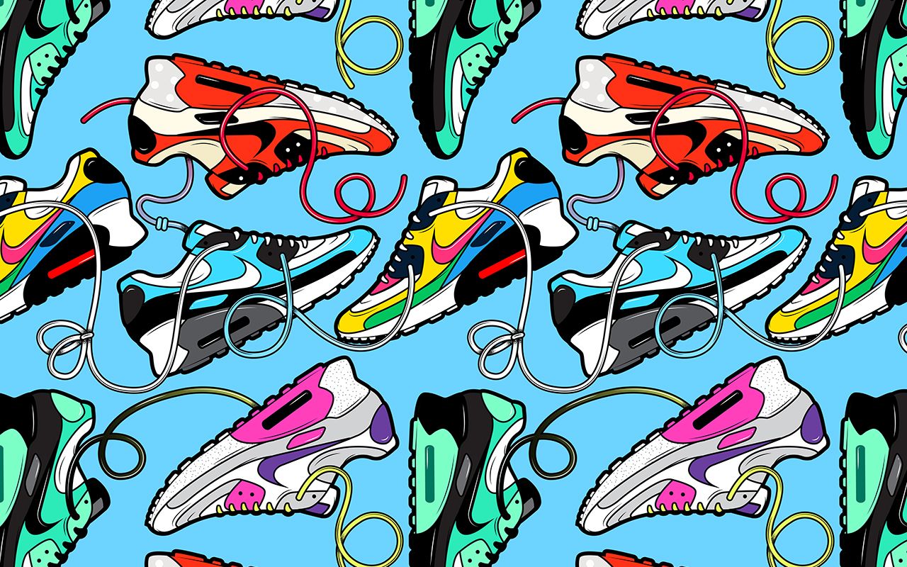 Sneakers Nike Air colorate, 1280x800 HD, Desktop