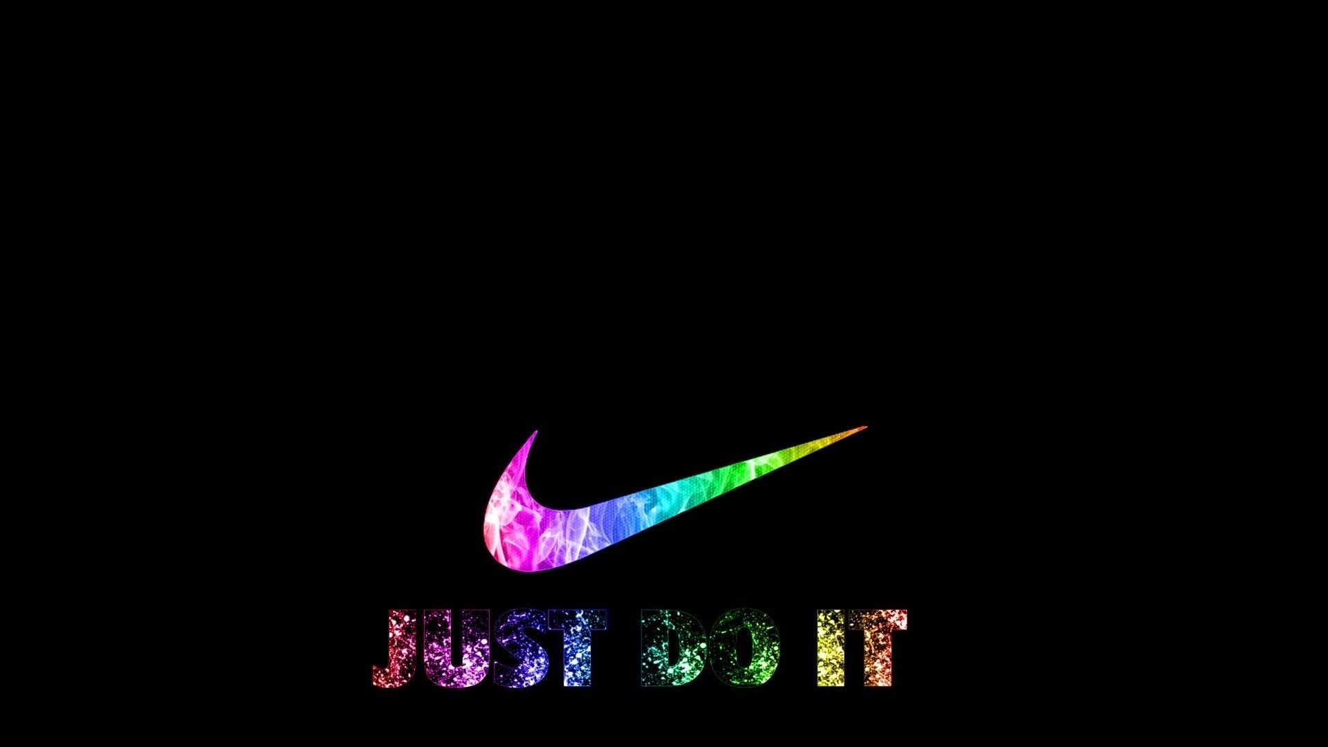 Logo Nike colorato sfondo nero, 1920x1080 1080p, PC