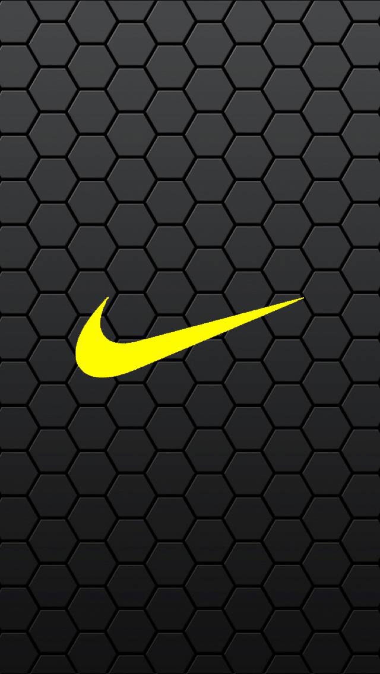 Logo Nike giallo esagoni neri, 1280x2272 Verticale, Telefono