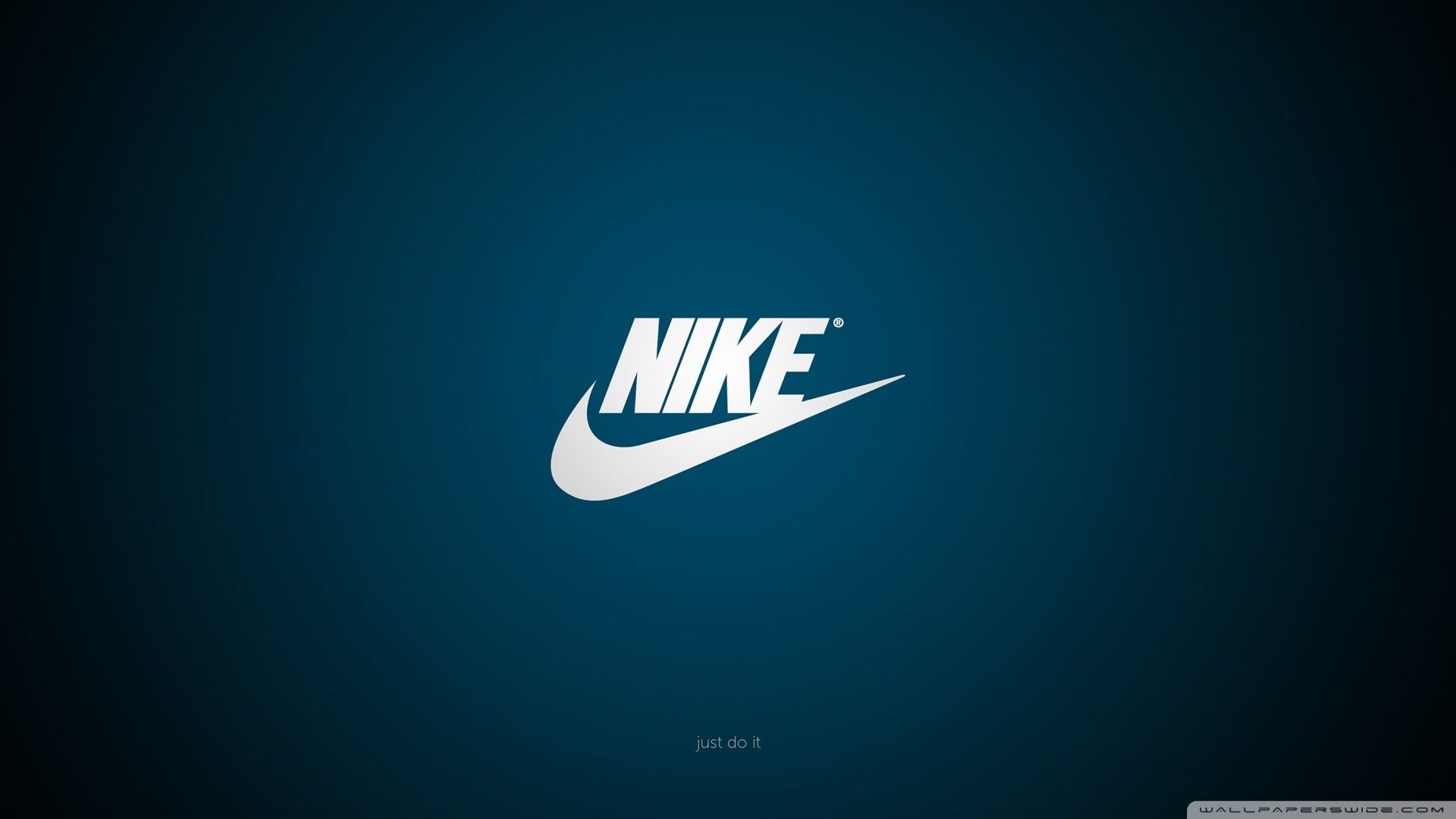 Logo Nike bianco sfondo blu, 1920x1080 Full HD, PC