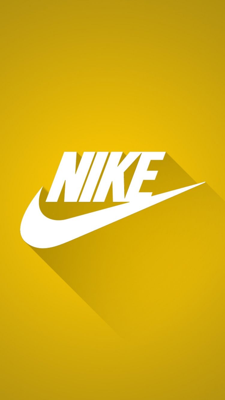 Logo Nike sfondo giallo, 750x1334 Verticale, iPhone Plus