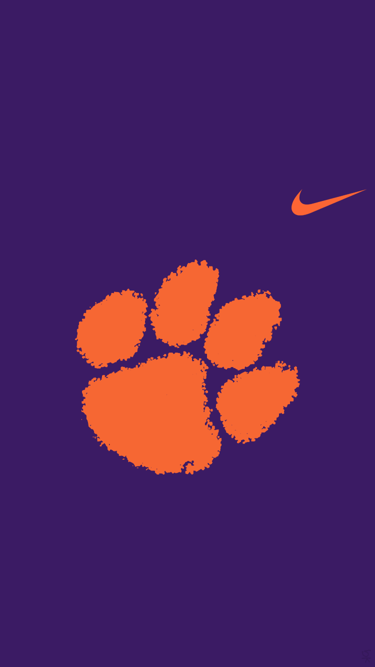 Logo zampa tigre Clemson arancione, 750x1334 Full HD Verticale, iPhone