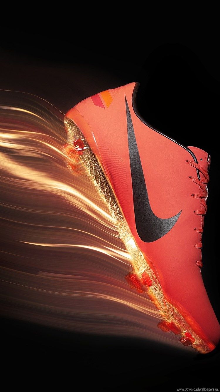 Scarpa Nike arancione con fiamme, swoosh, 750x1334 Full HD Verticale, iPhone Pro Max