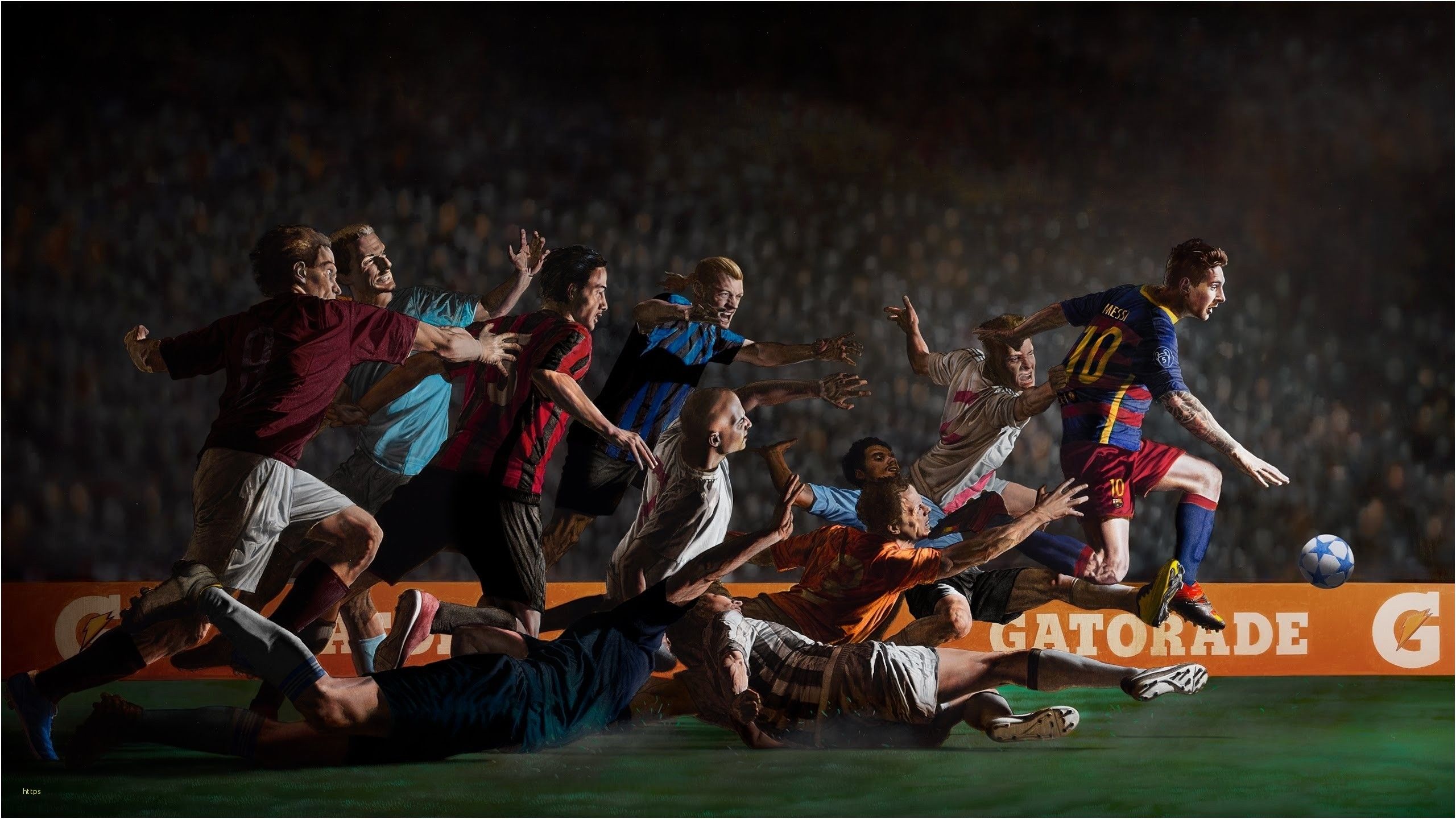 Calciatori FC Barcelona in azione, 2560x1440 2K, Desktop