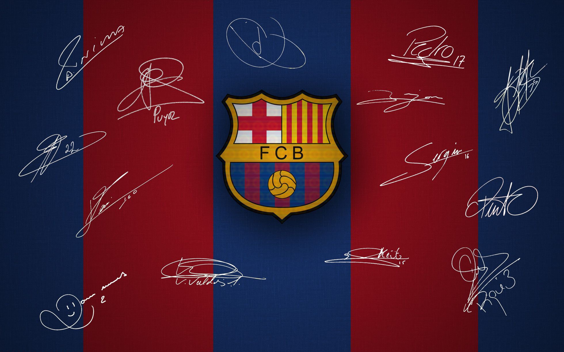 Logo FC Barcelona con firme, 1960x1225 Full HD+ WUXGA, Desktop