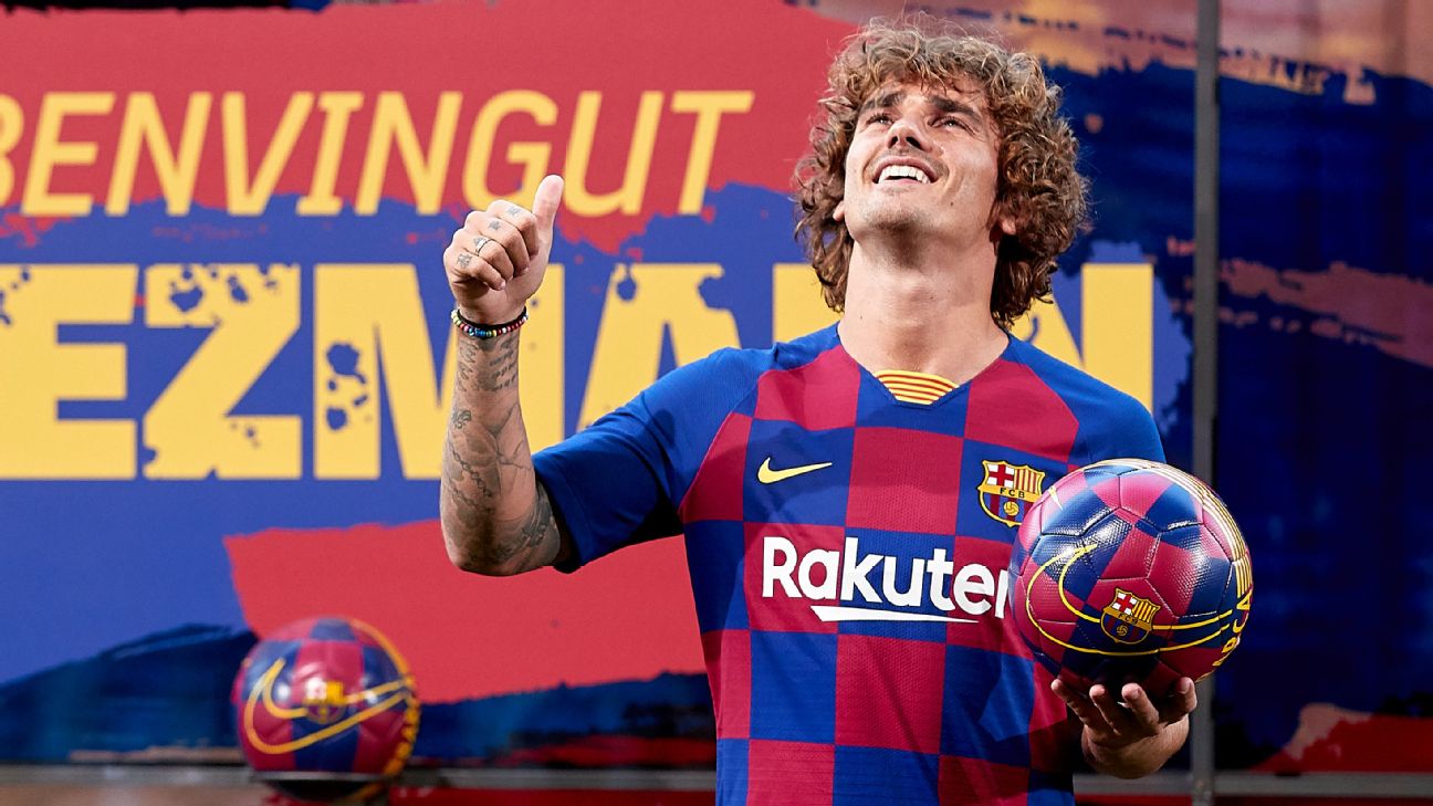 Griezmann presentazione FC Barcelona, 1296x729 HD, Desktop