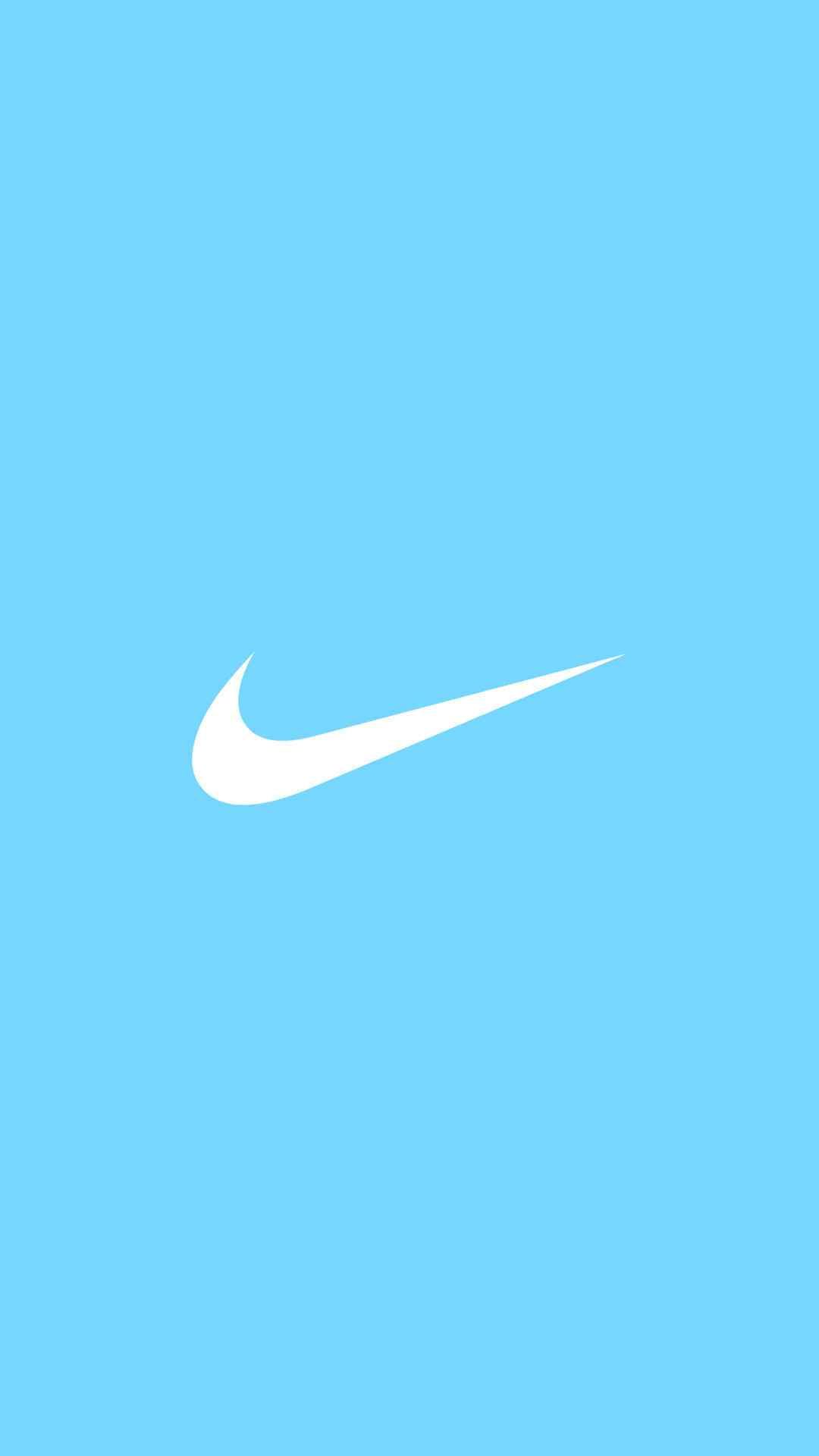 Logo Nike bianco sfondo blu, swoosh, 1080x1920 Full HD Verticale, iPhone