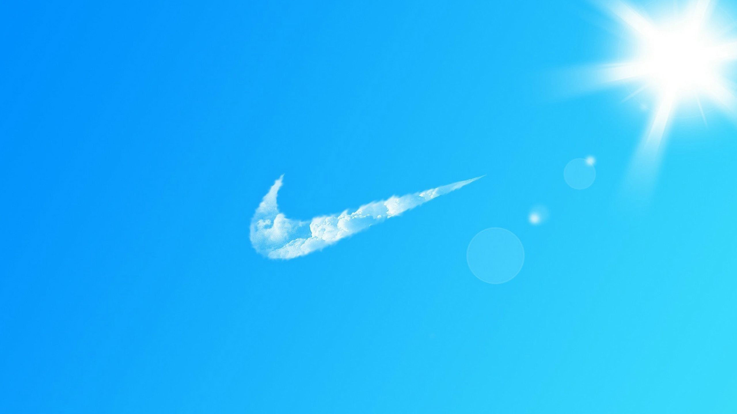 Logo Nike blu cielo, swoosh, 2560x1440 2K QHD, PC