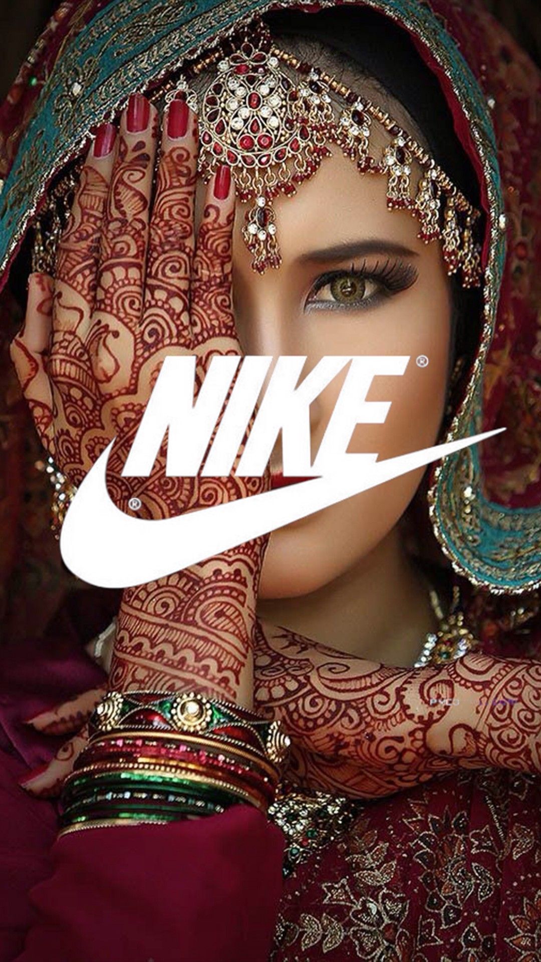 Logo Nike fiori tropicali, abbigliamento sportivo, 1080x1920 Verticale, Mobile