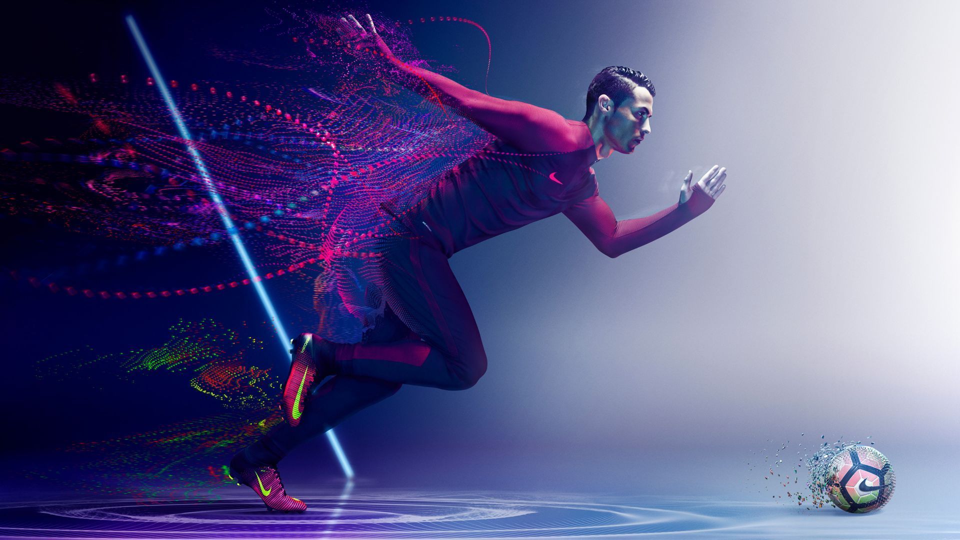 Calciatore Nike astratto viola, swoosh, 1920x1080 Full HD, Laptop