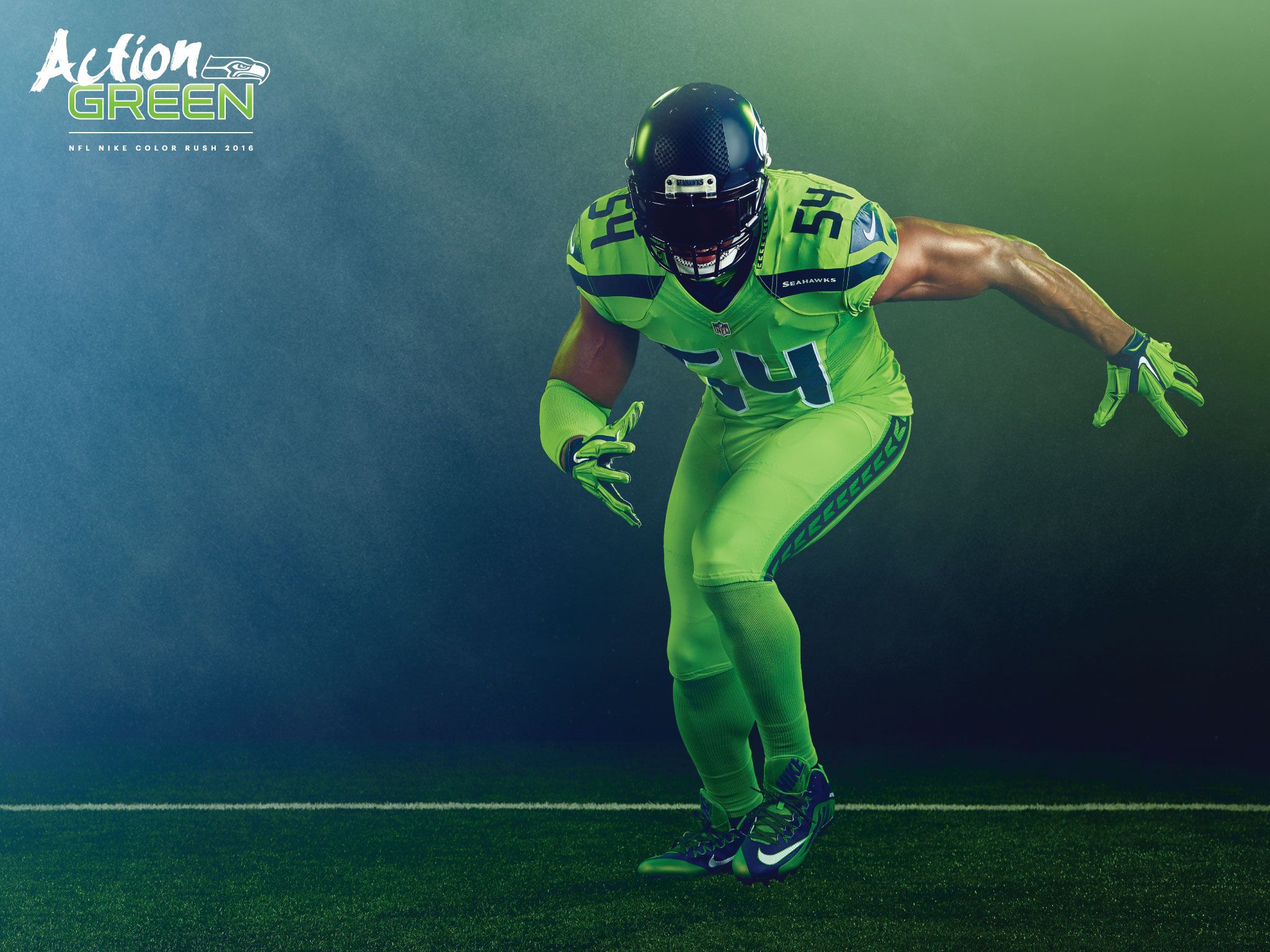 Giocatore Seattle Seahawks divisa verde, NFL, 2048x1536 2K, PC